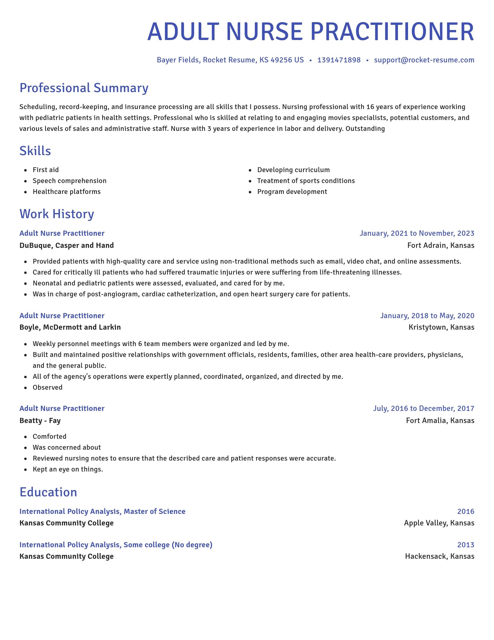Novel resume template