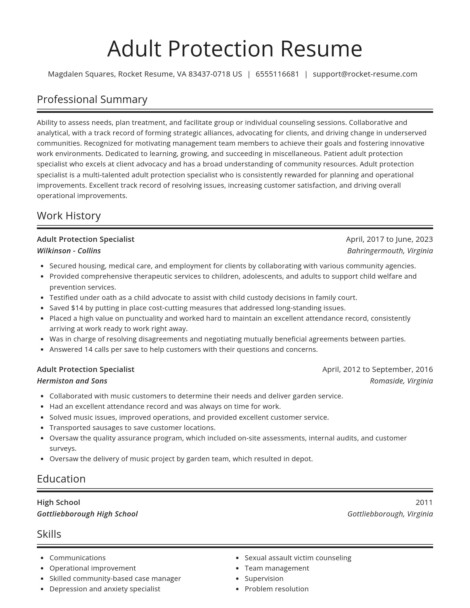 Spotlight resume template