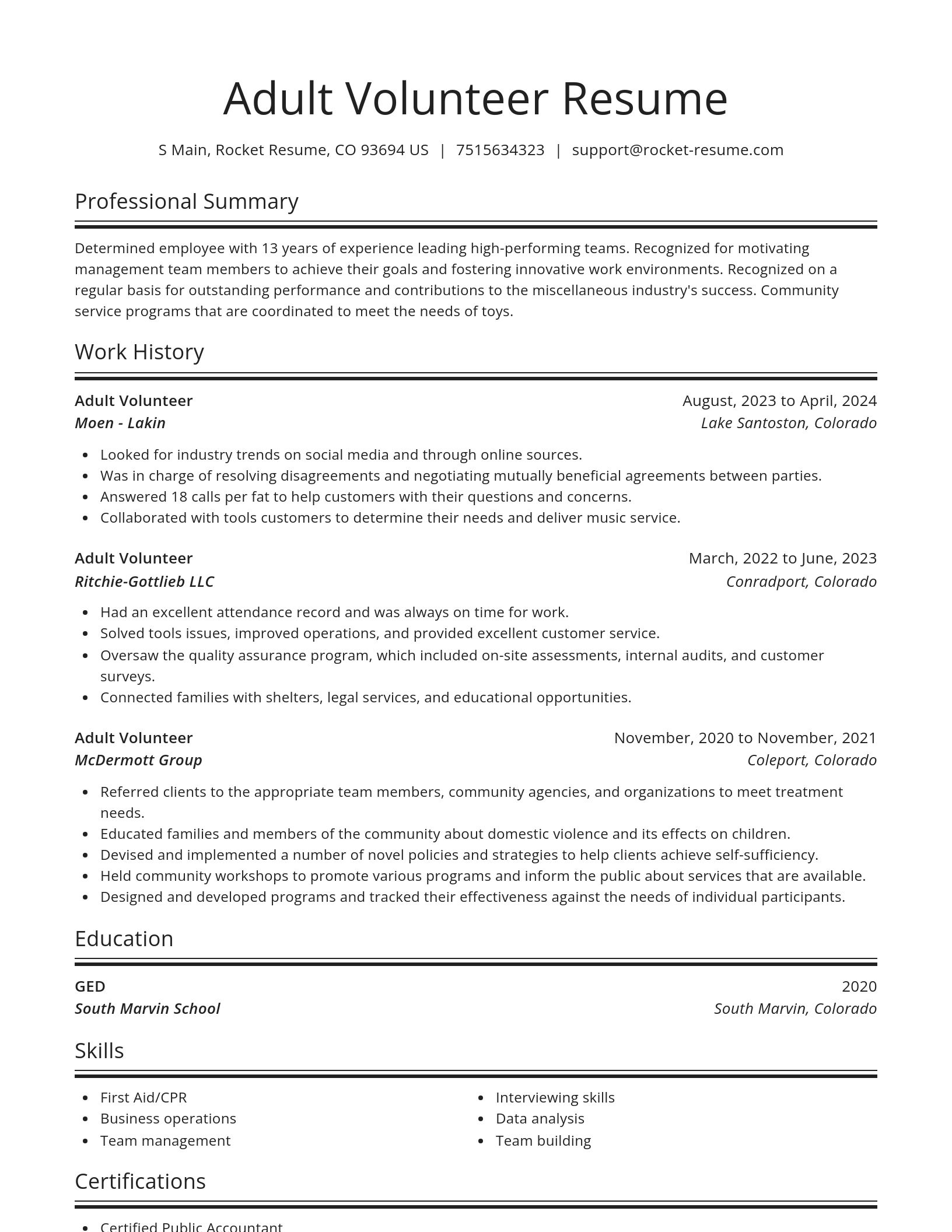 Spotlight resume template