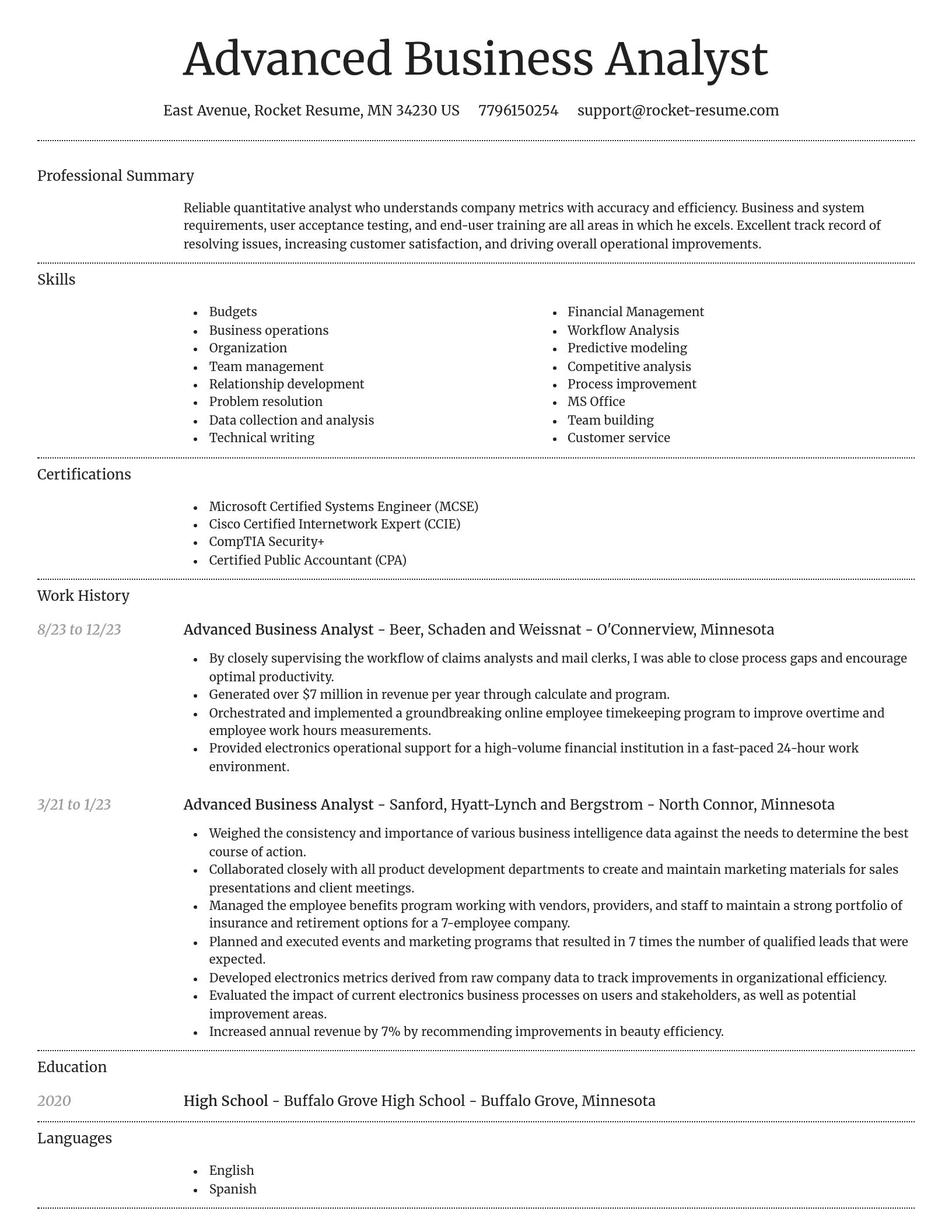 Dignified resume template