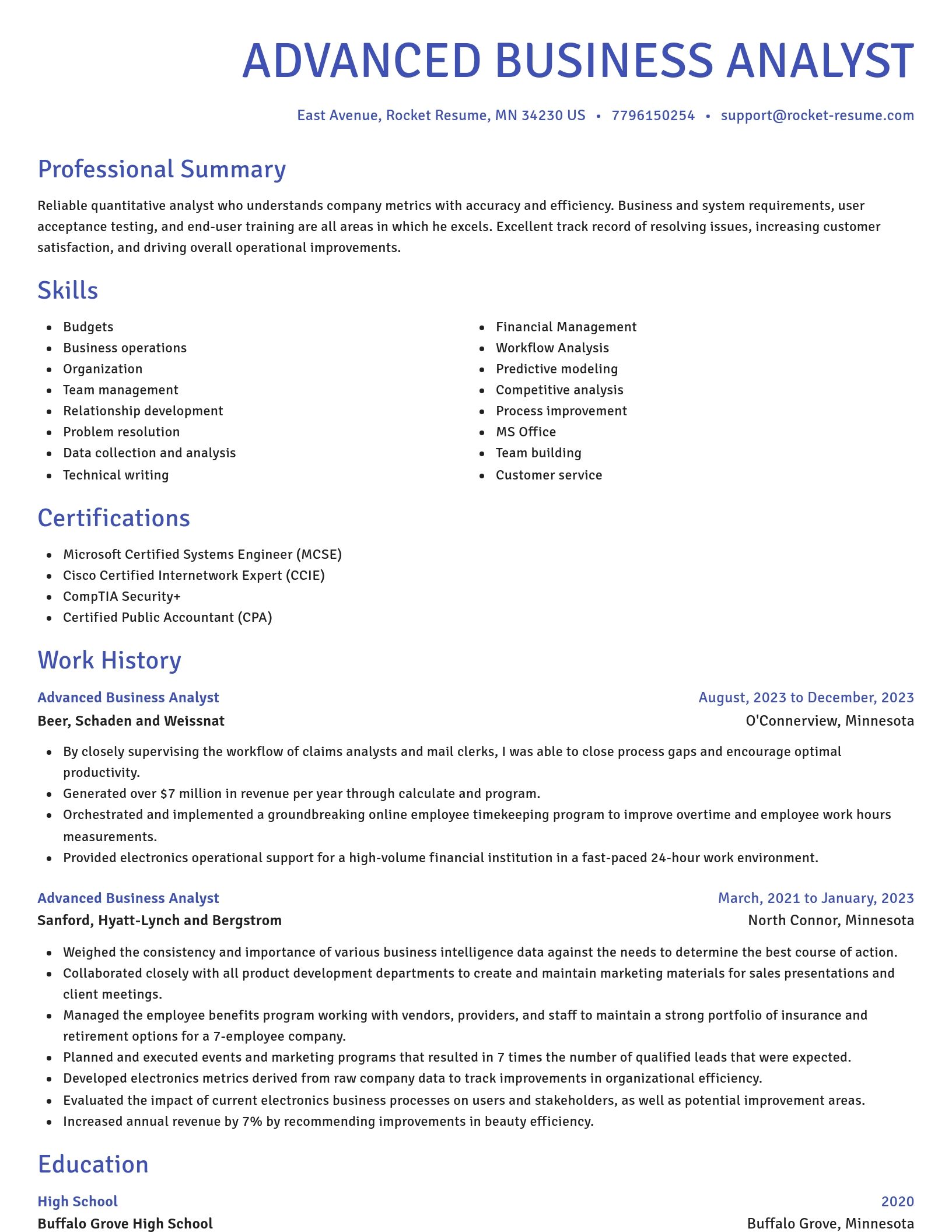 Novel resume template