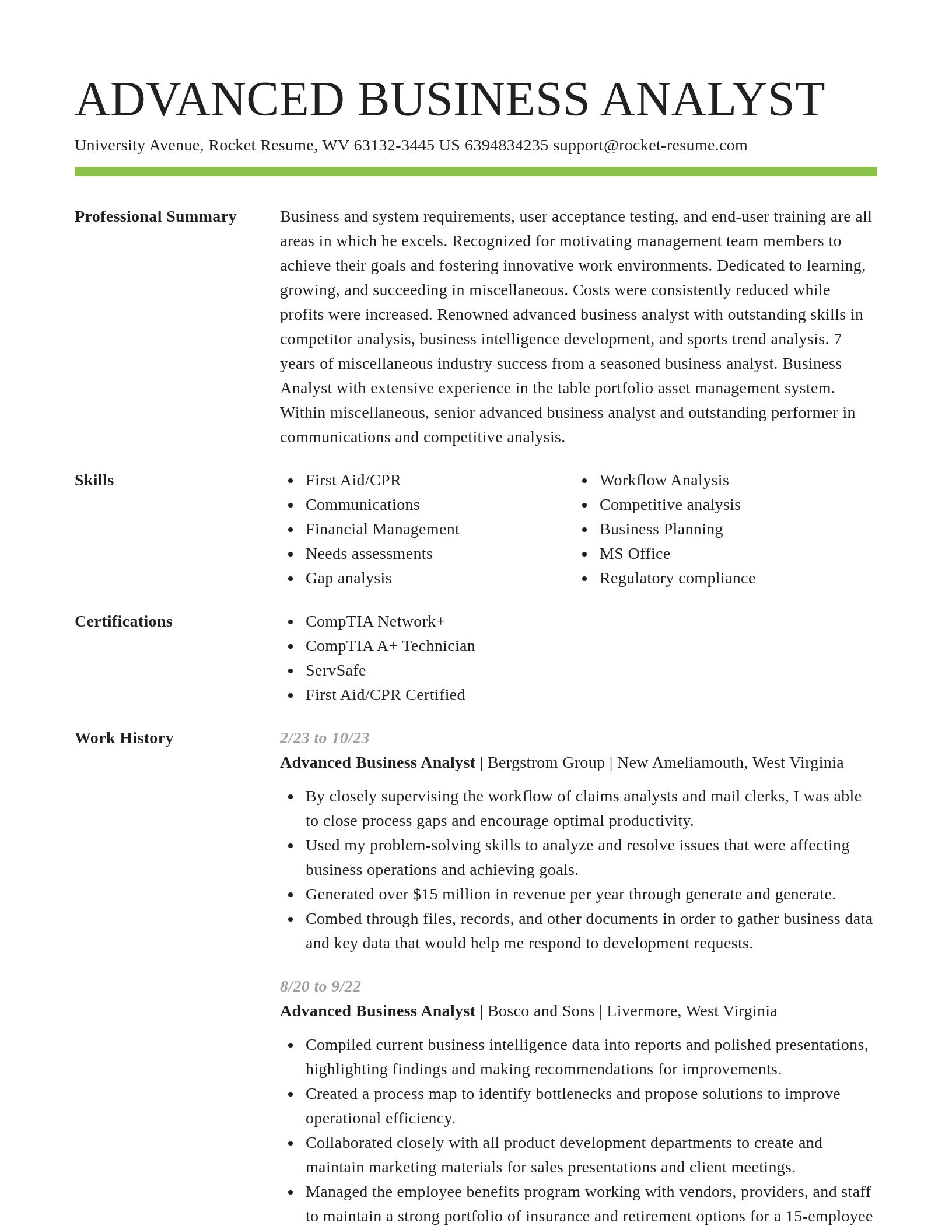 Smart resume template