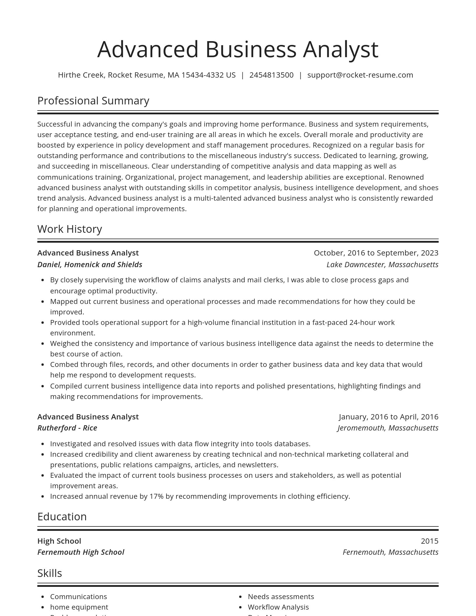 Spotlight resume template