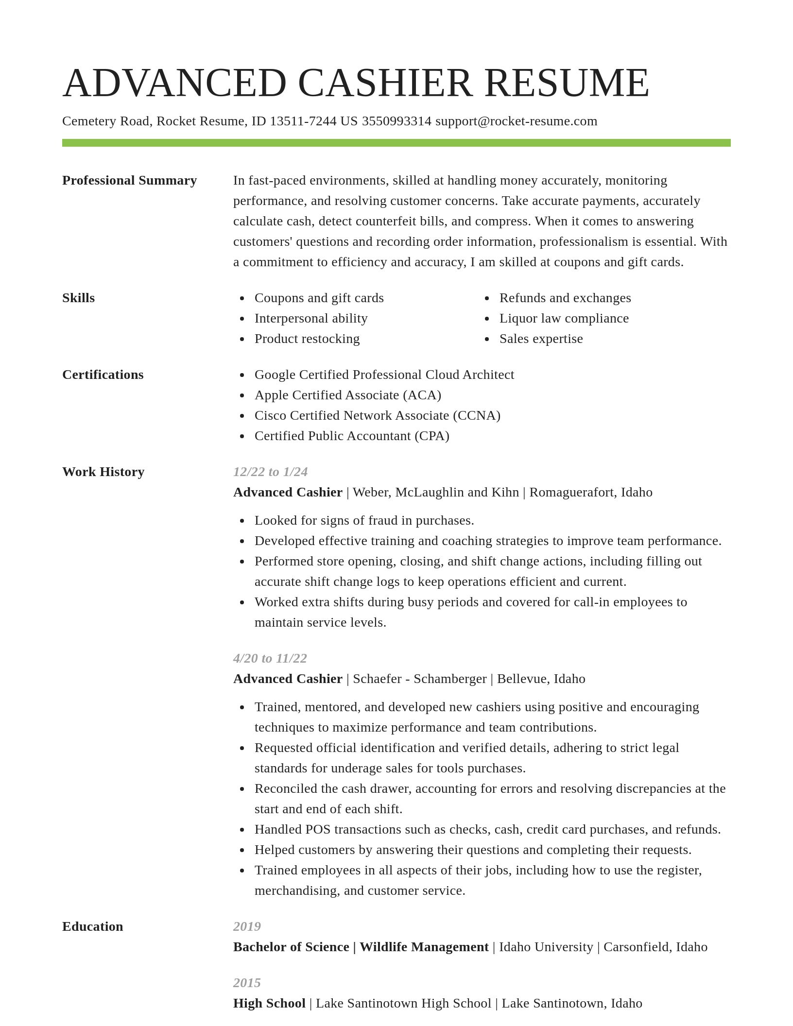 Smart resume template