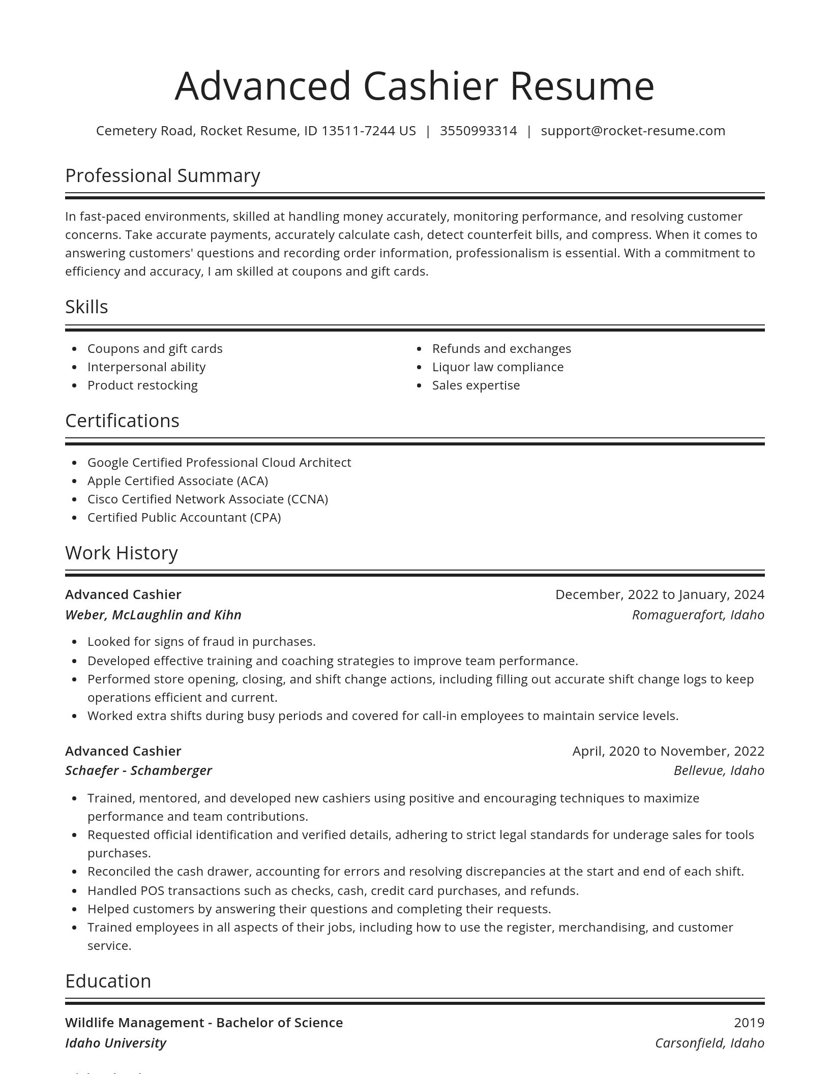 Spotlight resume template