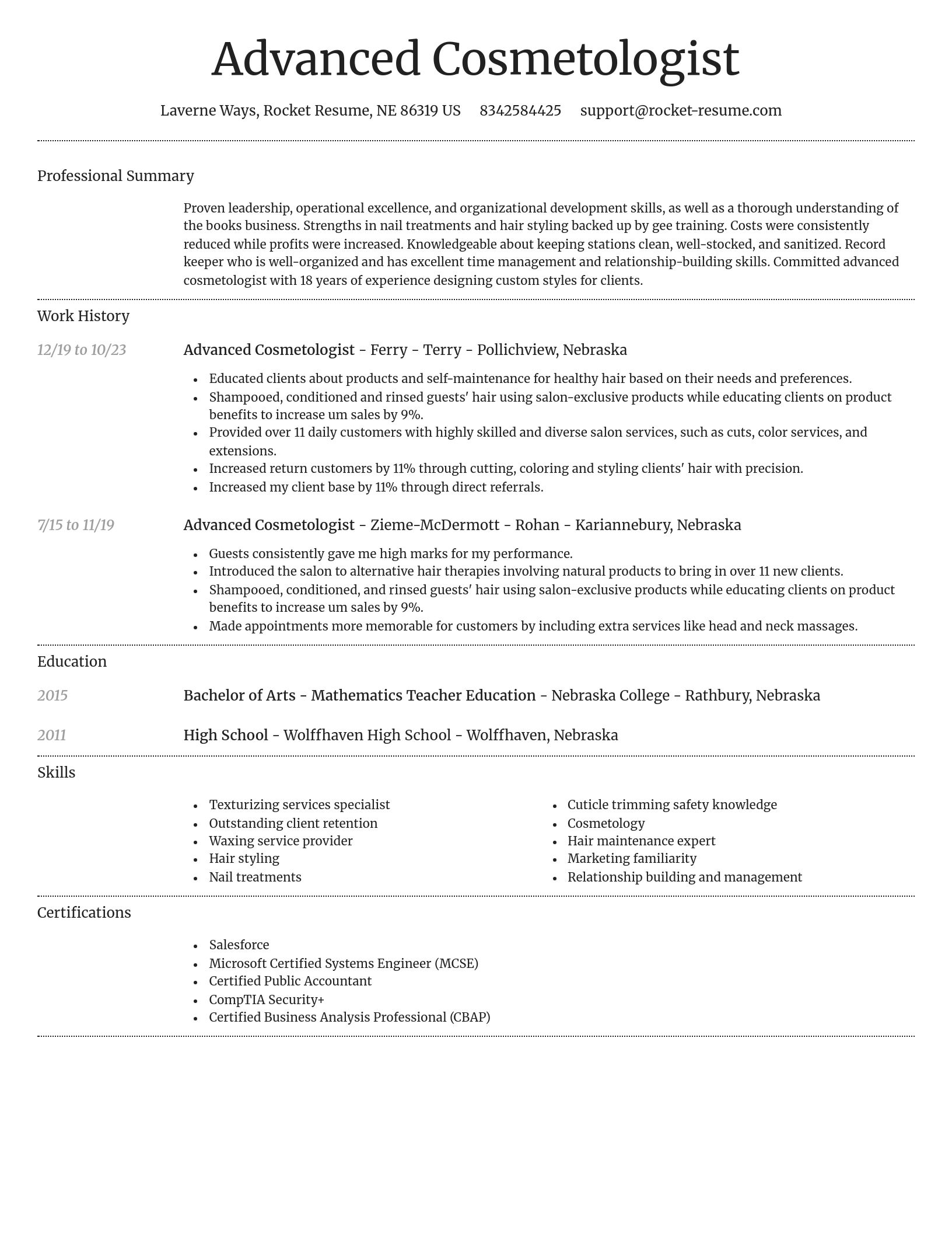 Dignified resume template