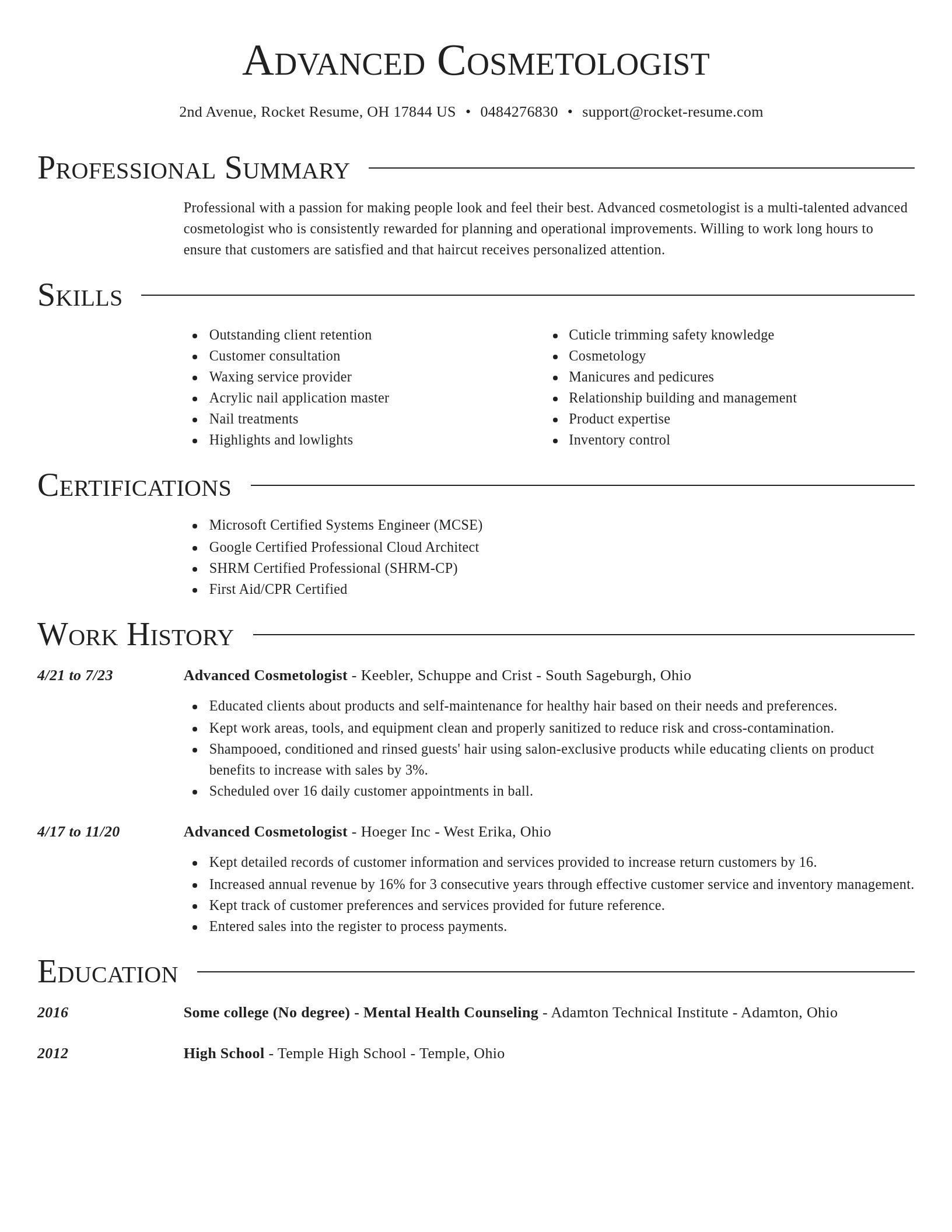 Director resume template