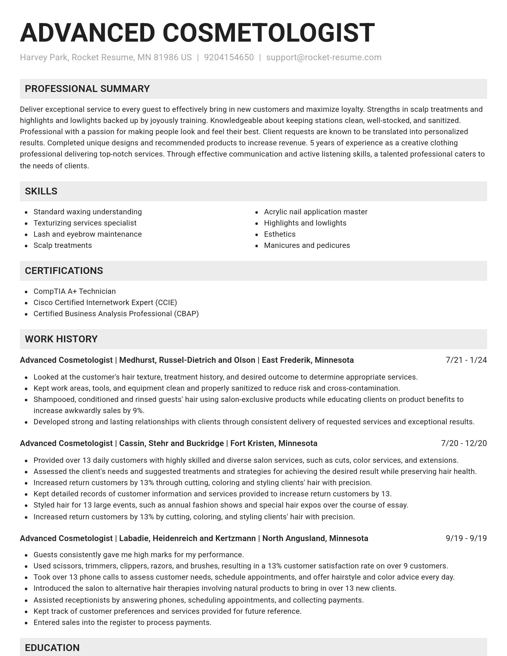 Genius resume template