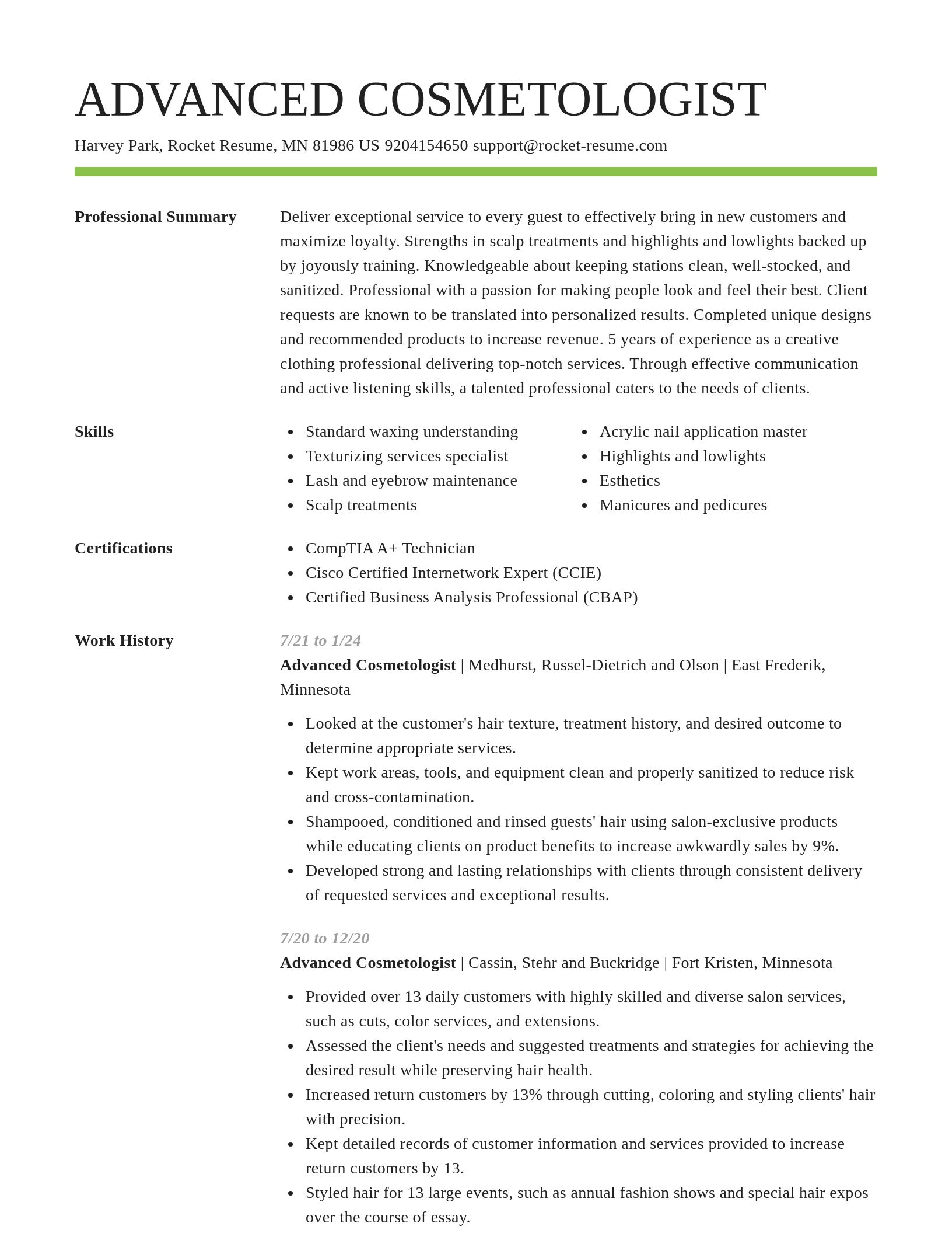 Smart resume template