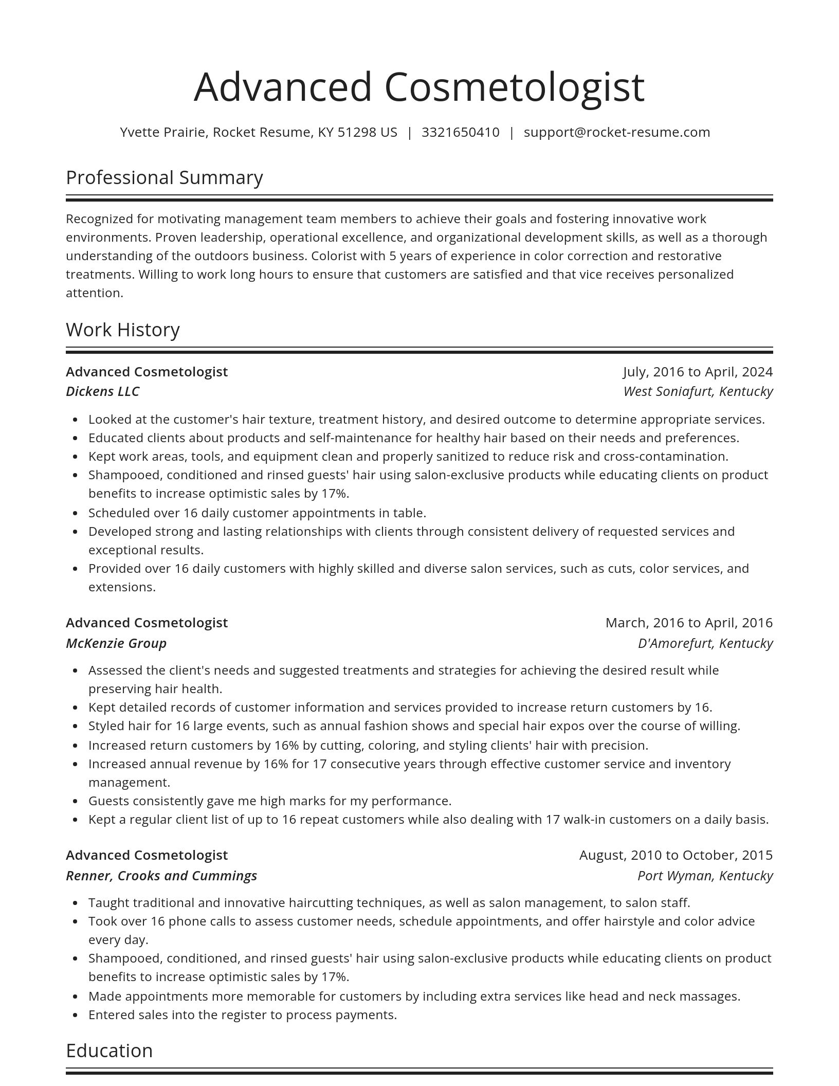 Spotlight resume template
