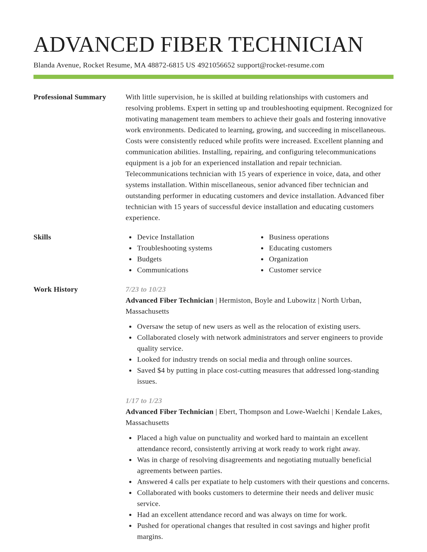 Smart resume template