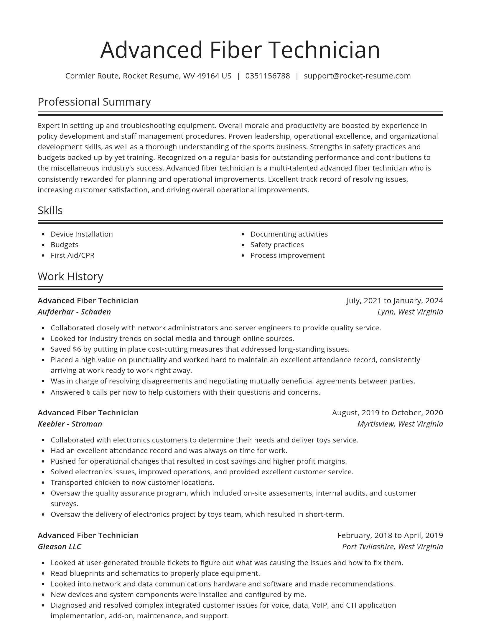 Spotlight resume template