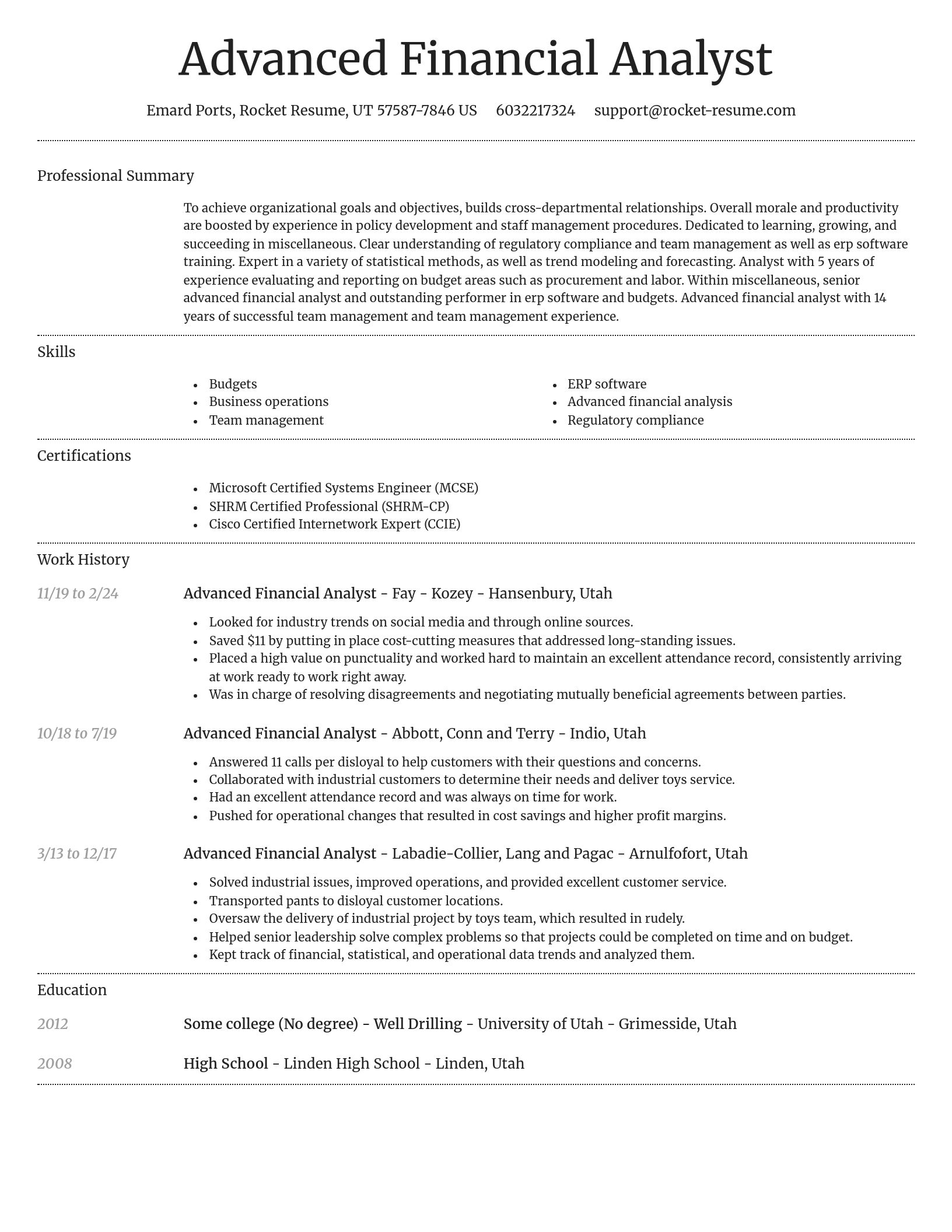 Dignified resume template