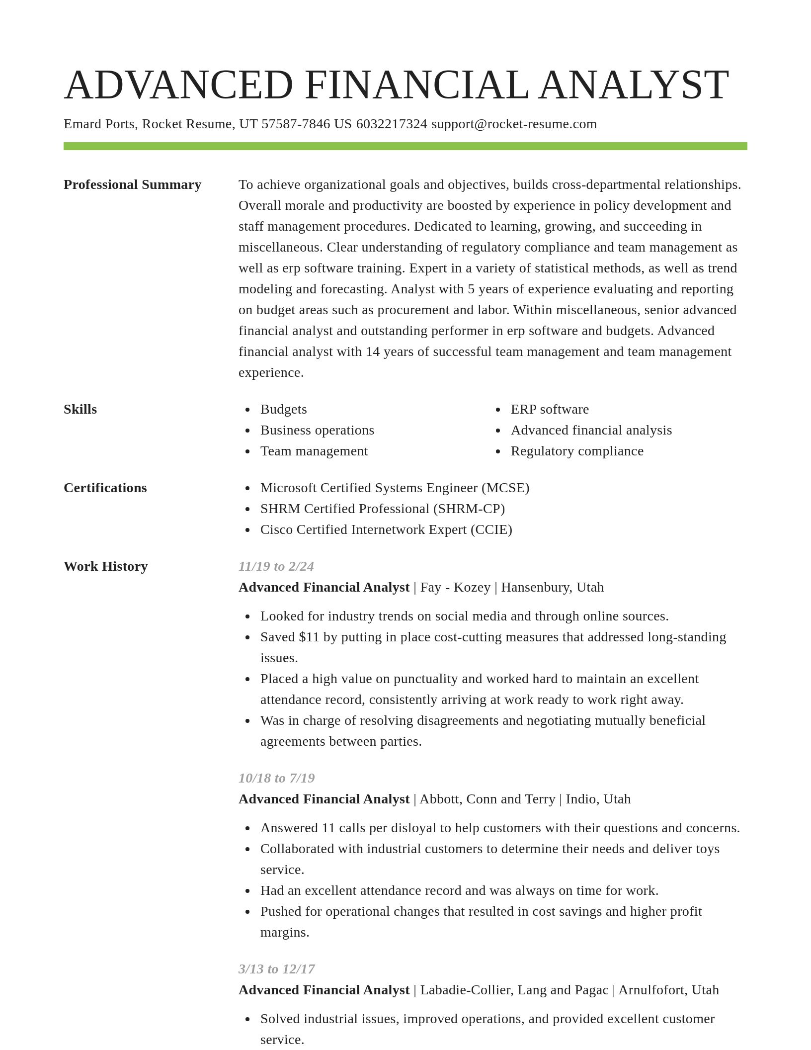 Smart resume template