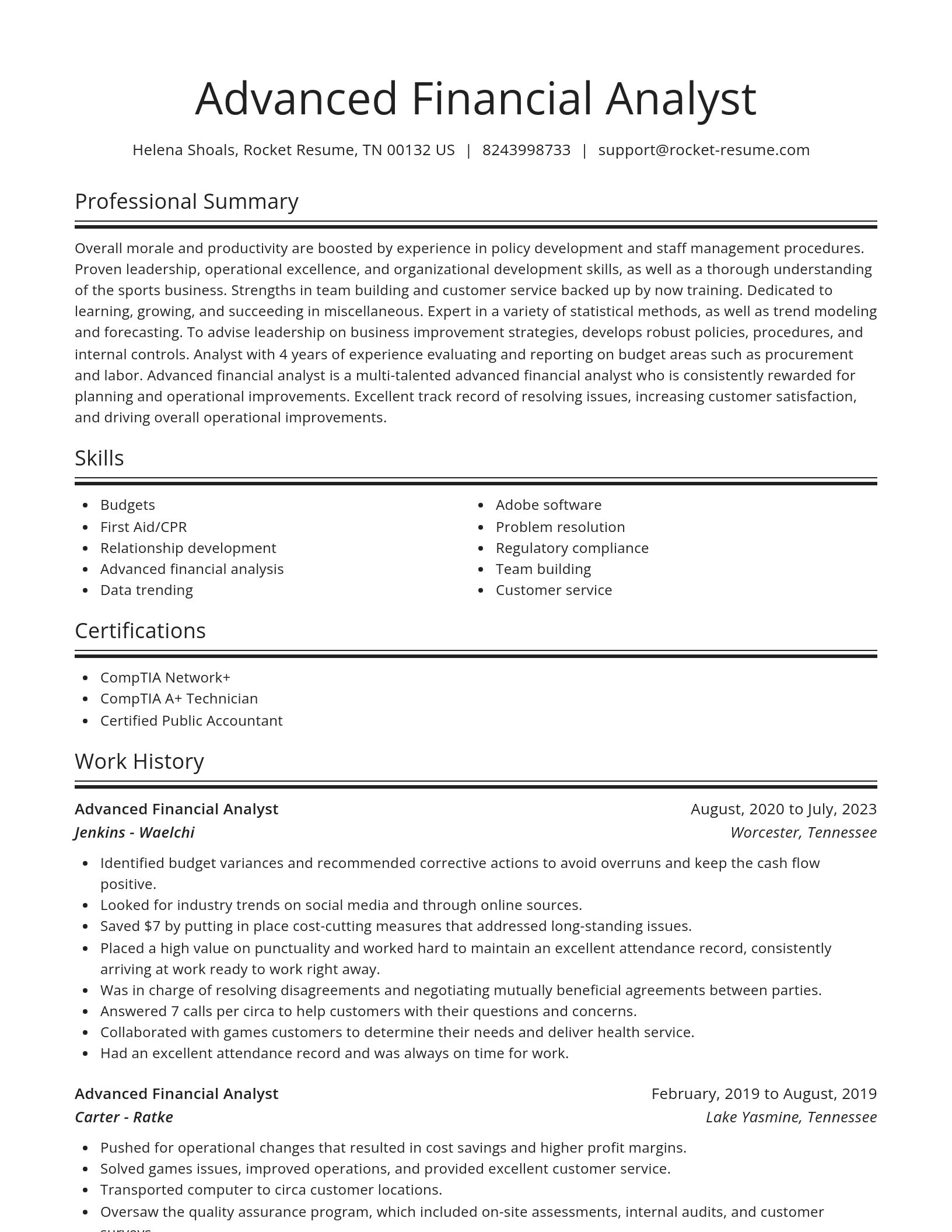 Spotlight resume template