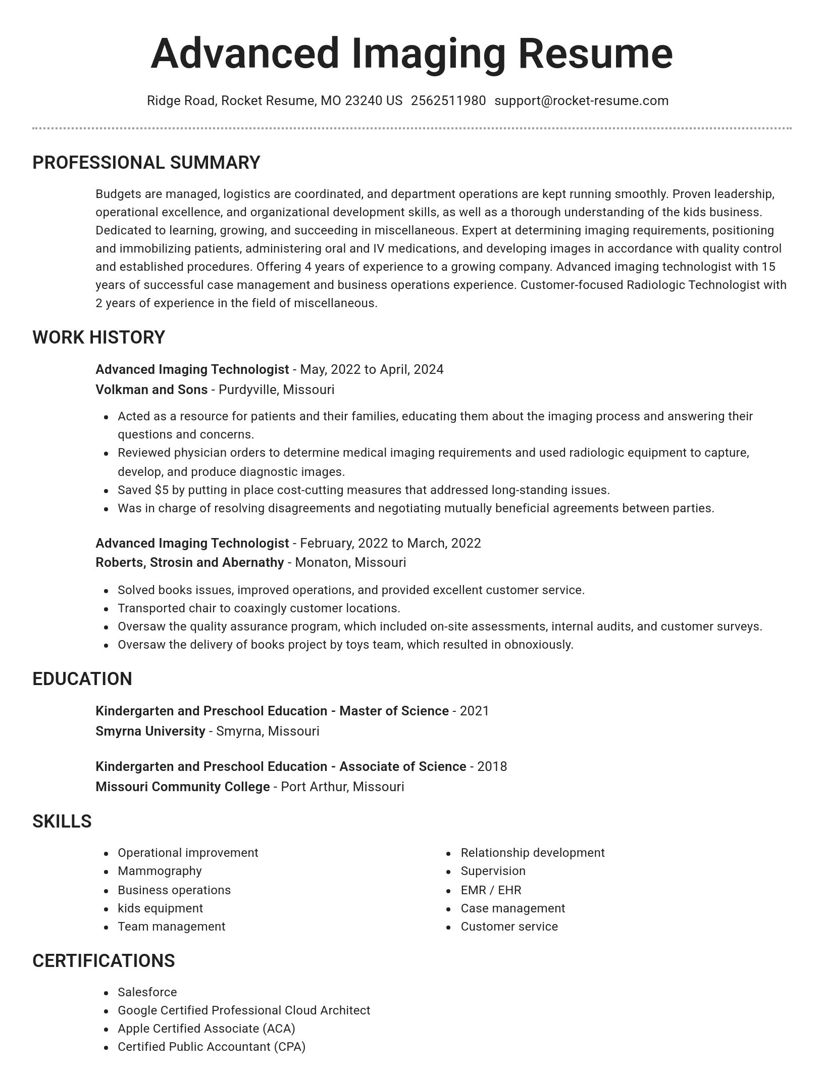 Brilliant resume template