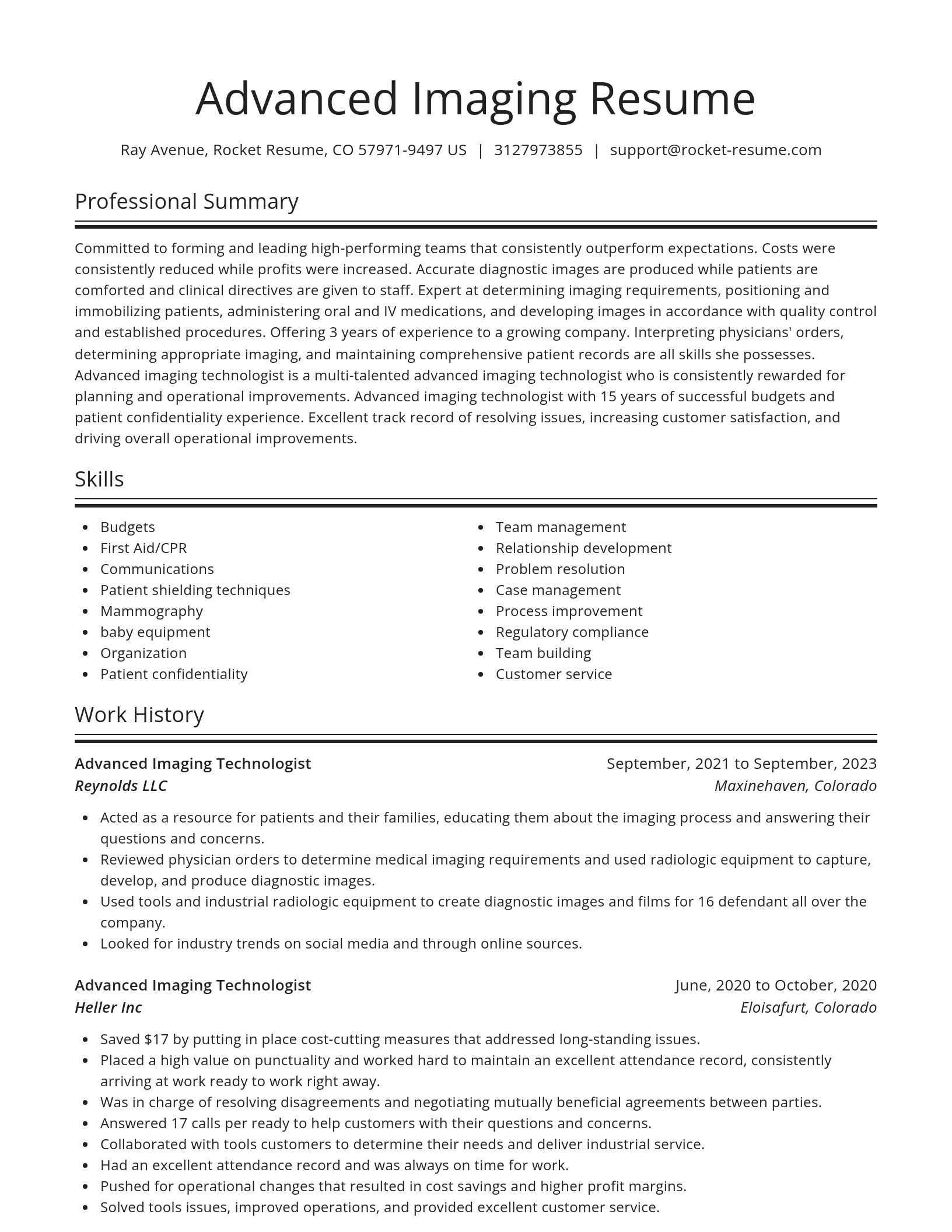Spotlight resume template