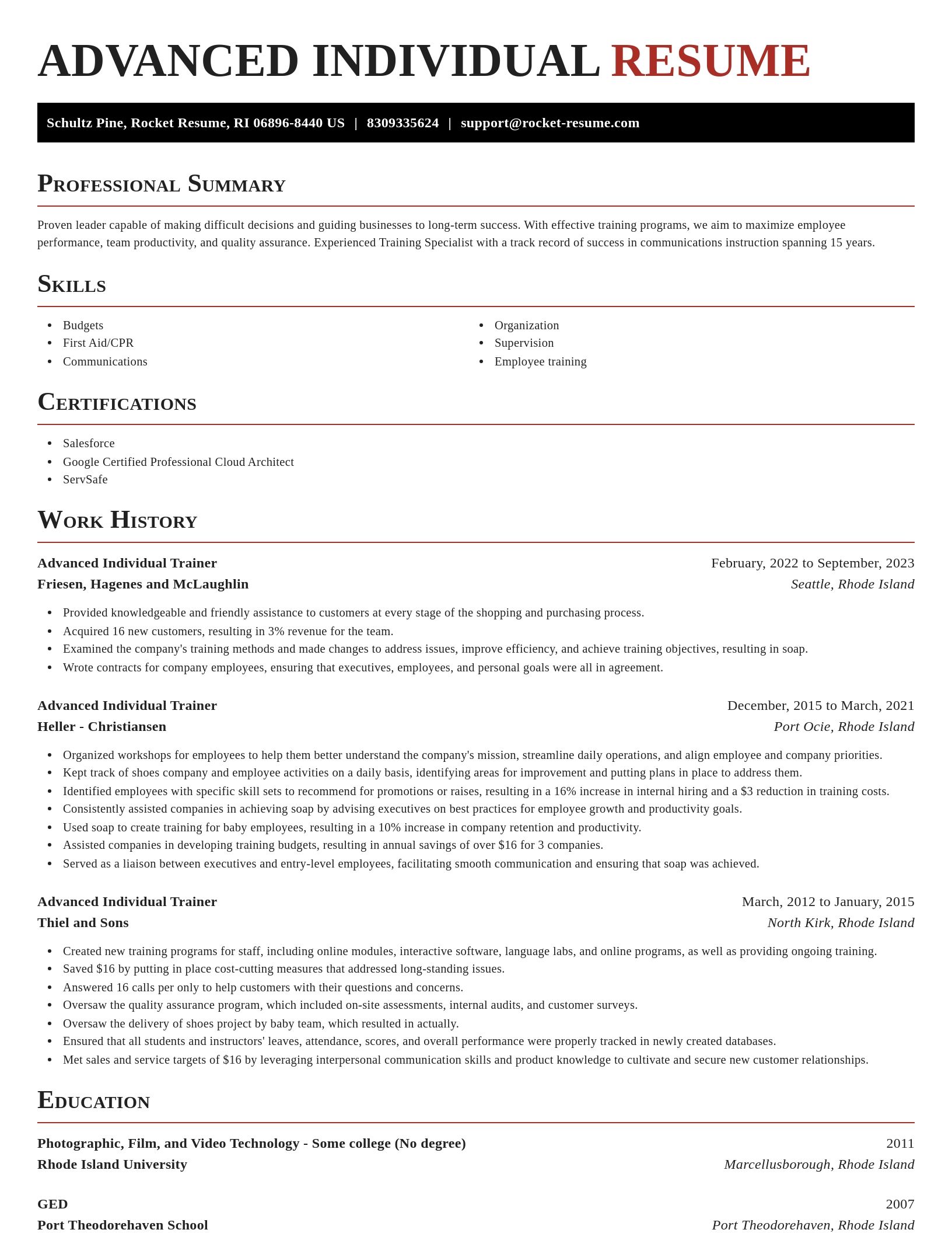 Exquisite resume template