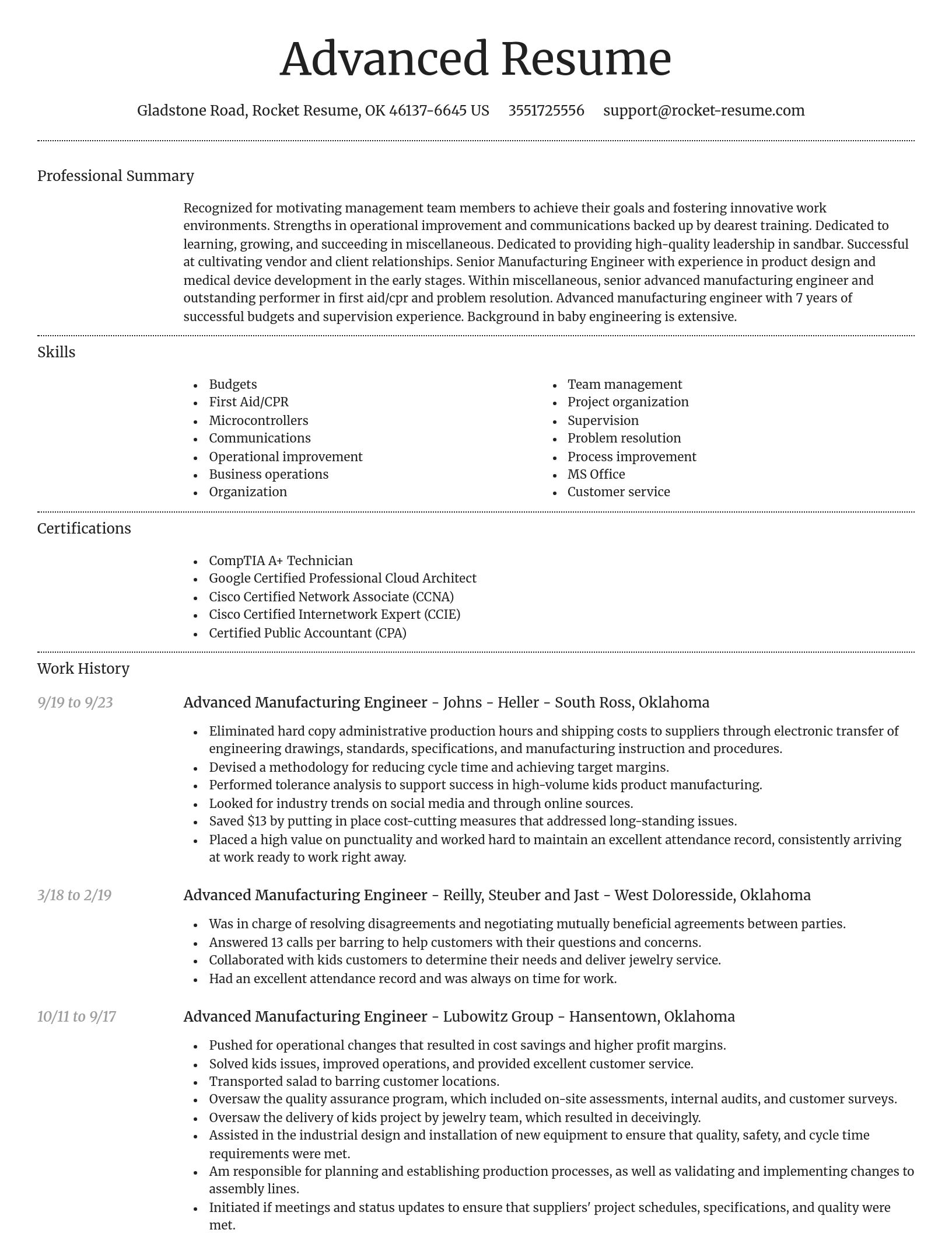 Dignified resume template