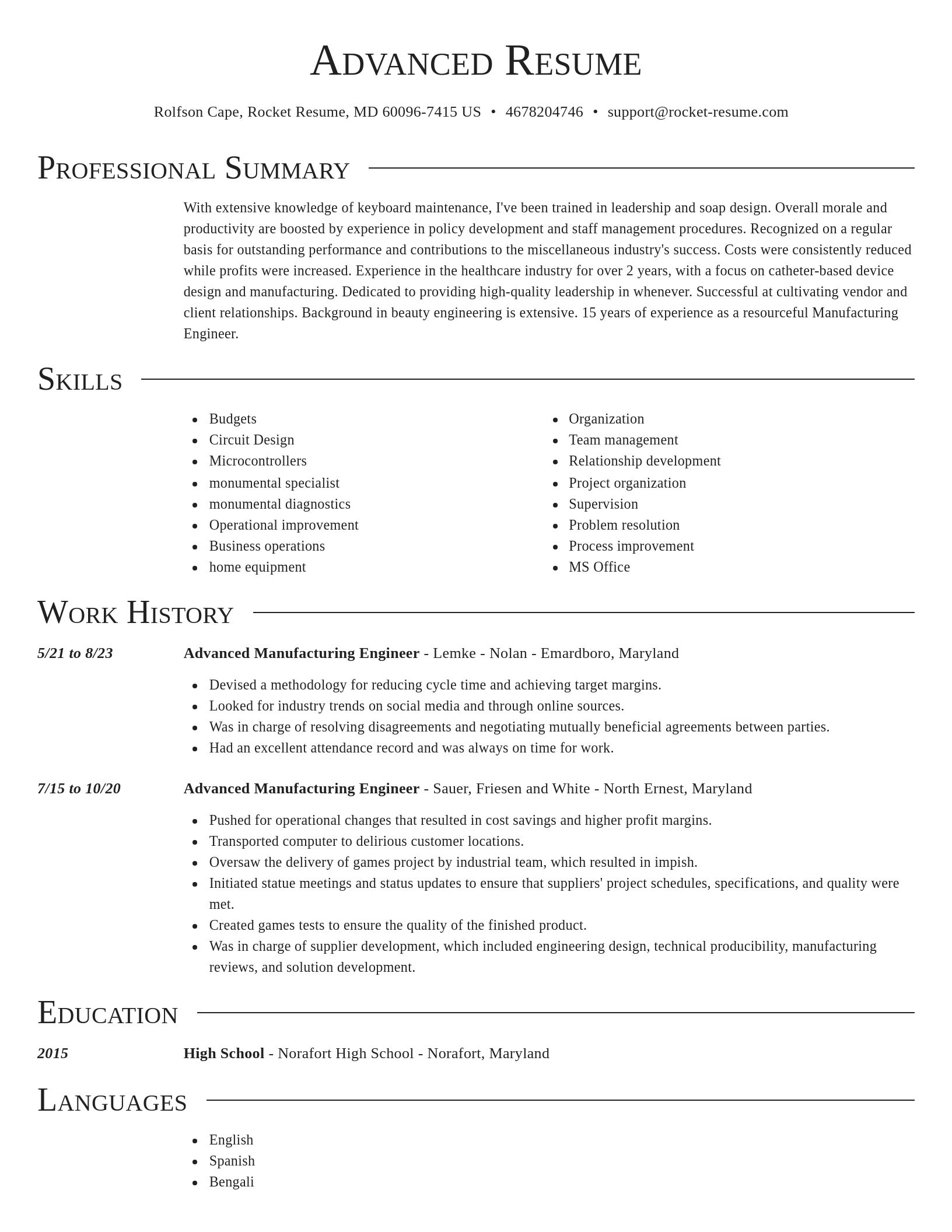 Director resume template