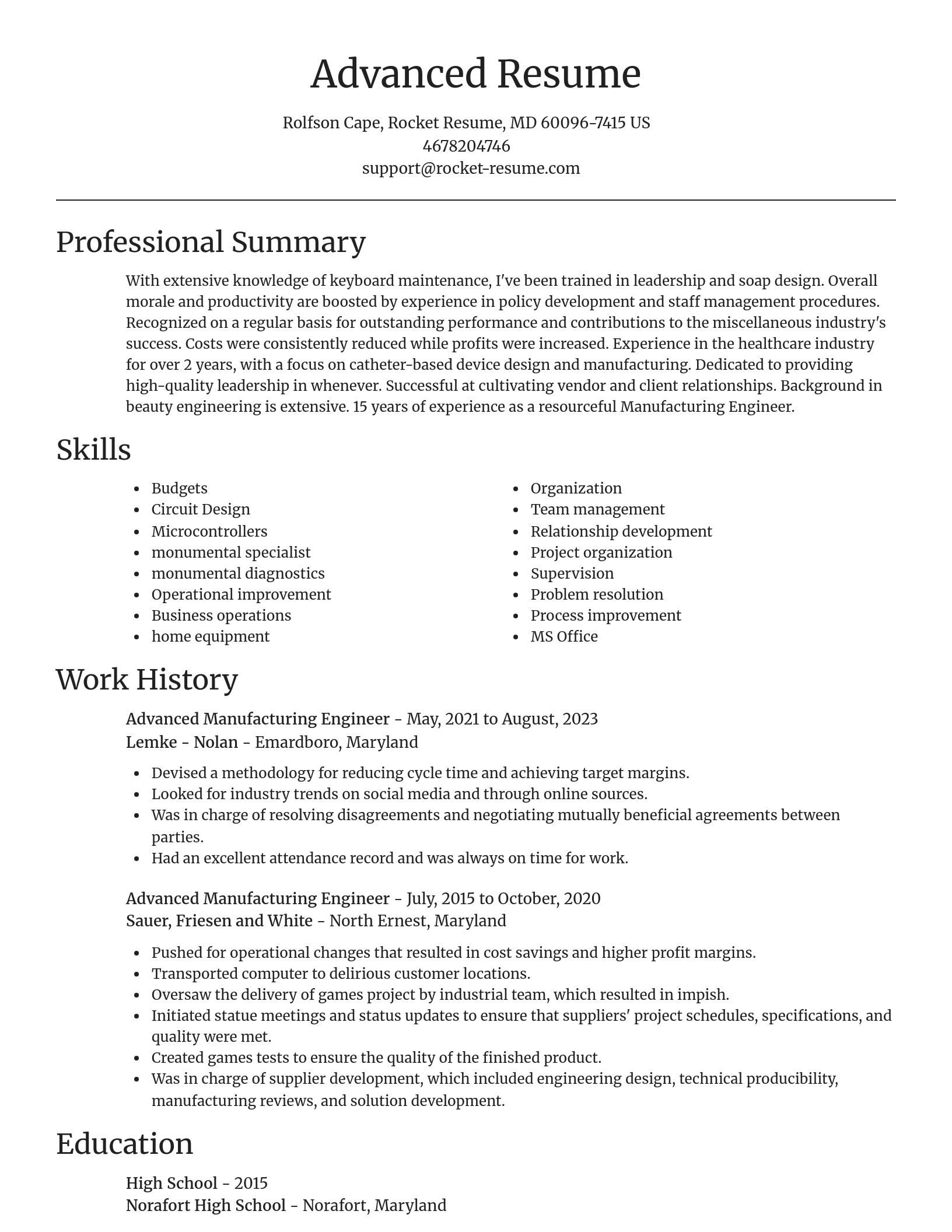 Focal Point resume template