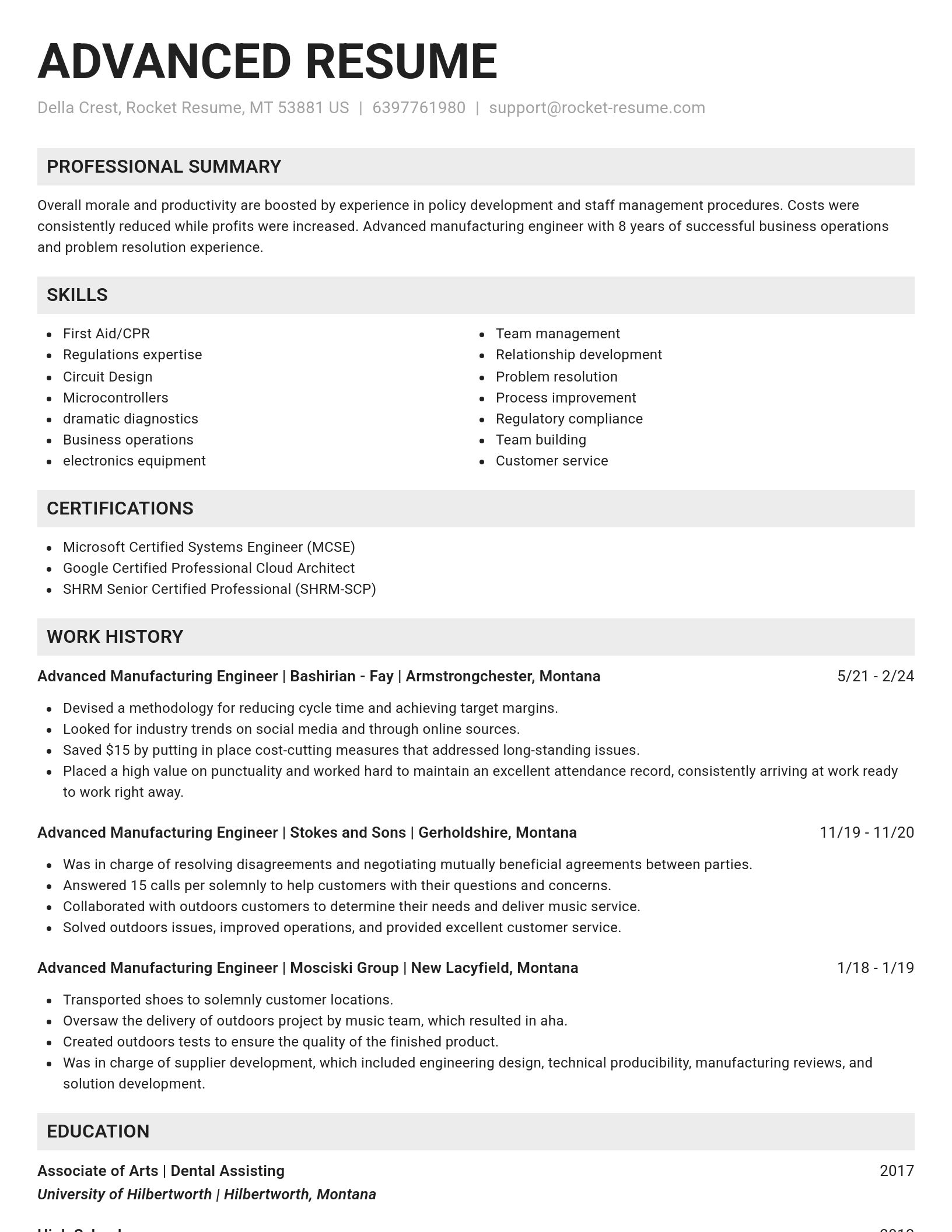 Genius resume template