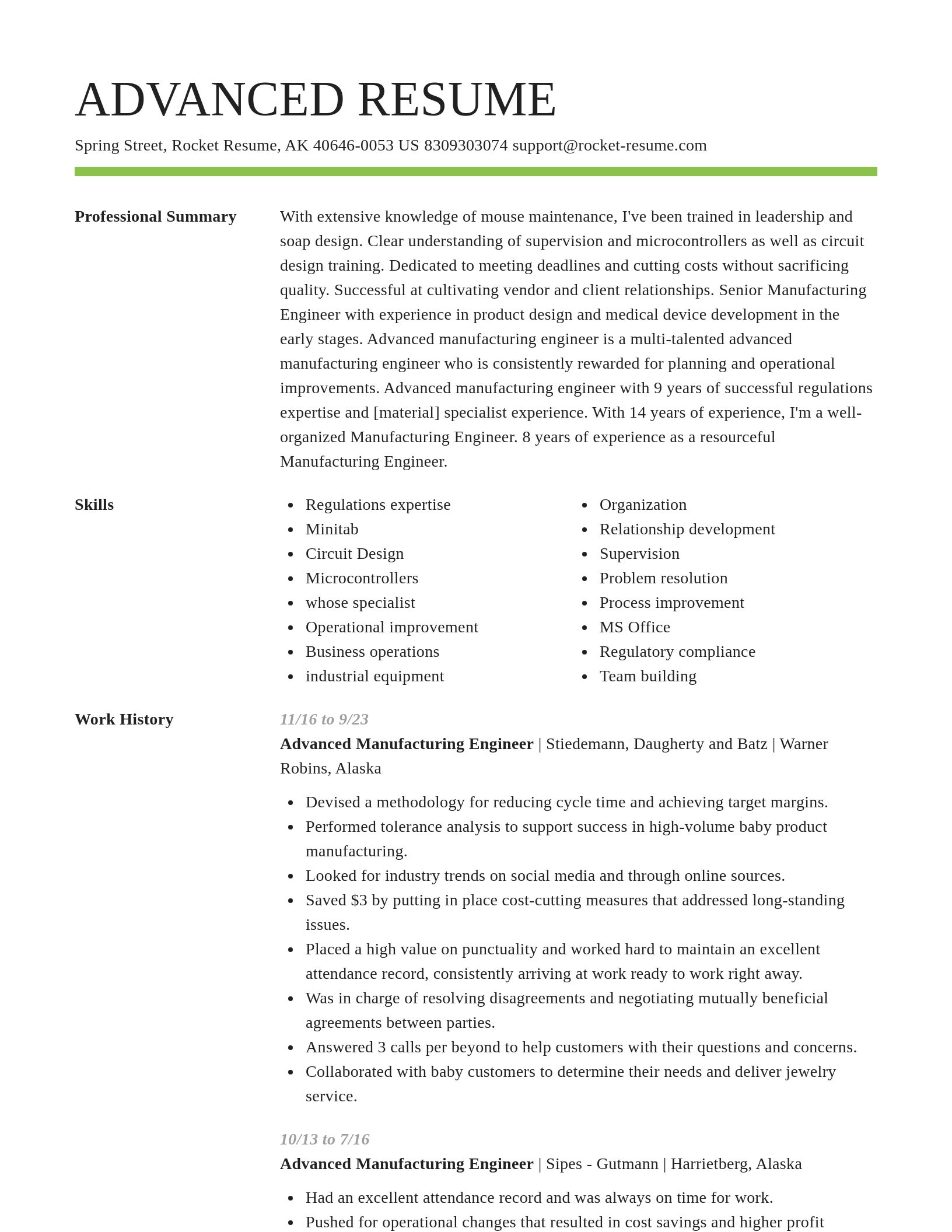 Smart resume template