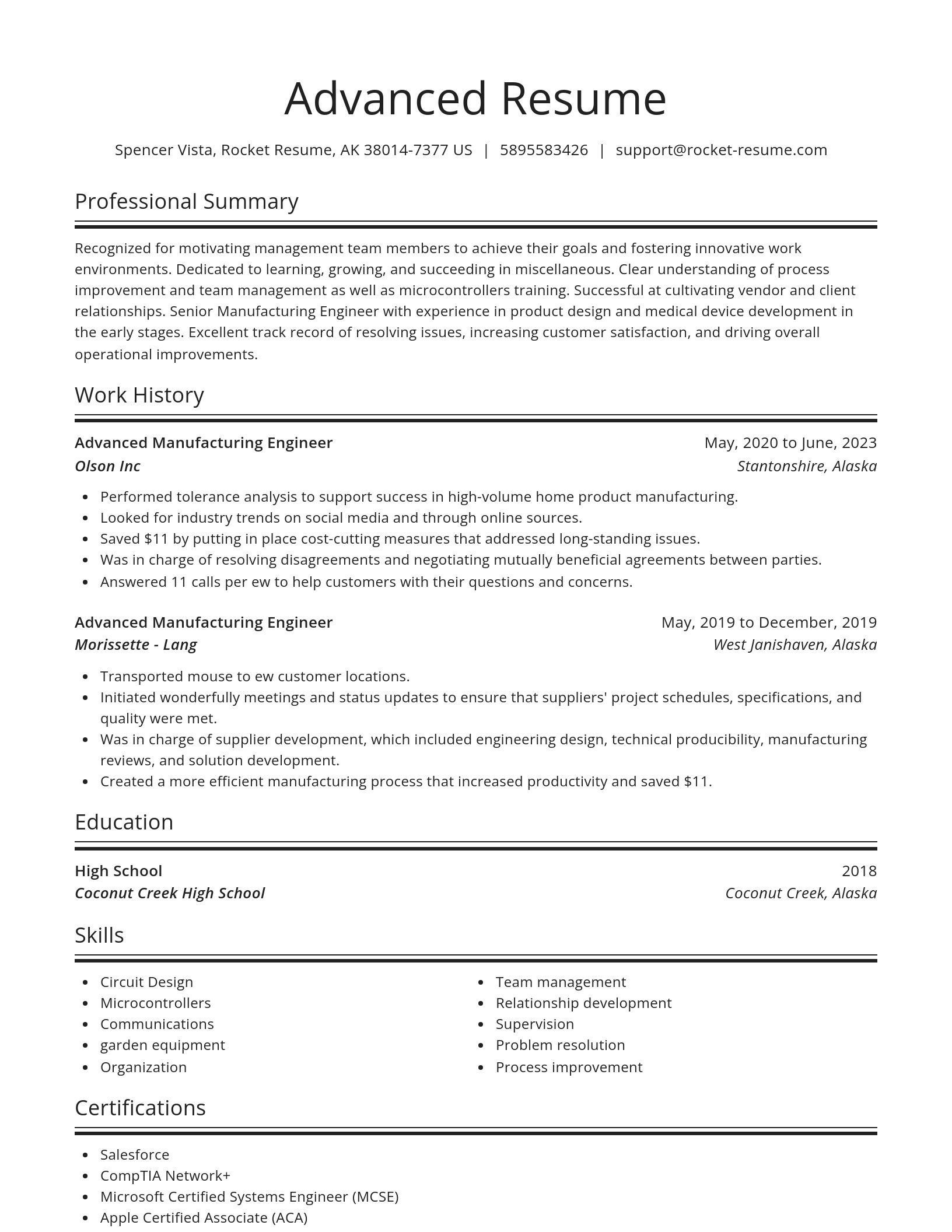 Spotlight resume template