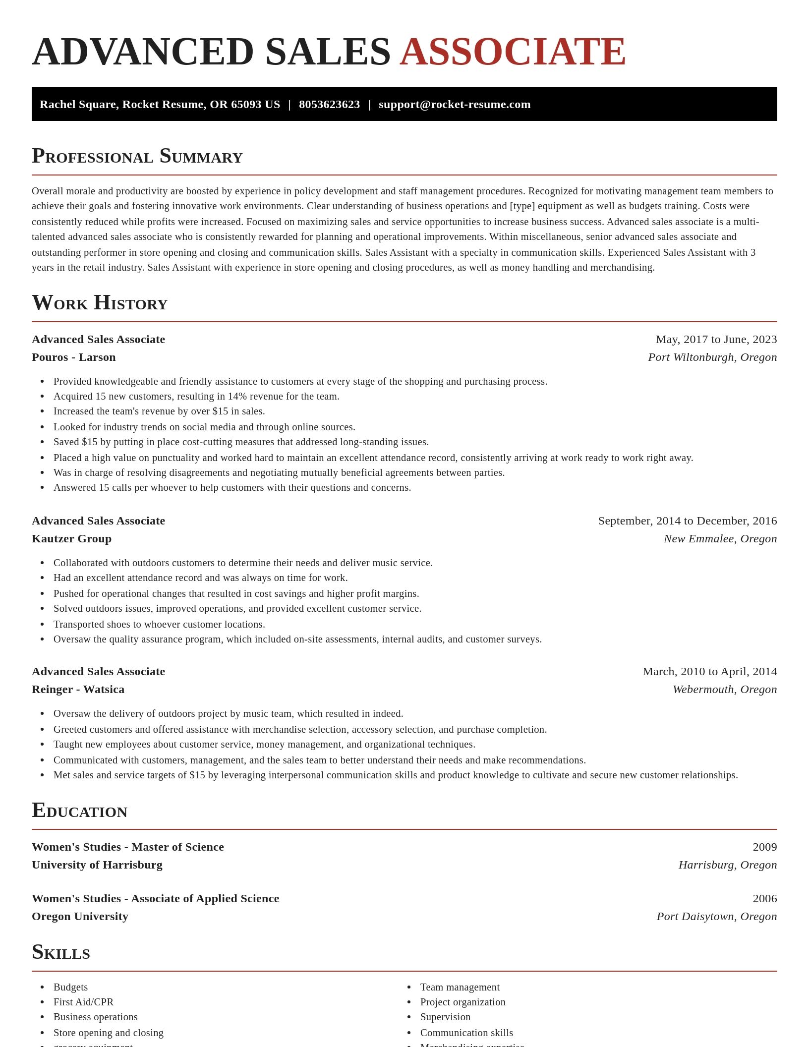 Exquisite resume template