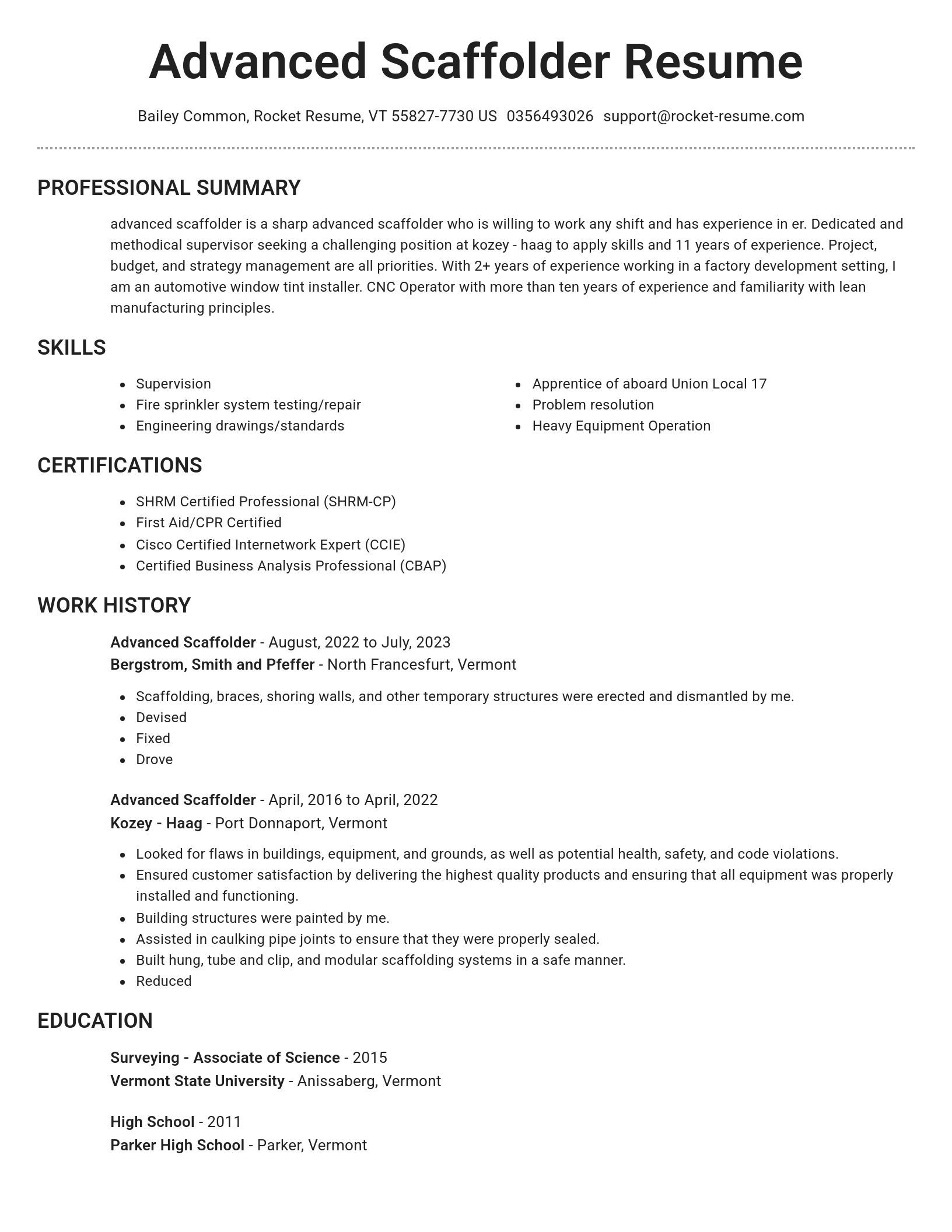 Brilliant resume template