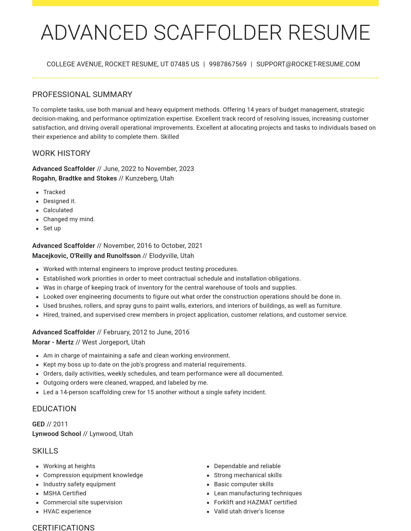 Grand resume template