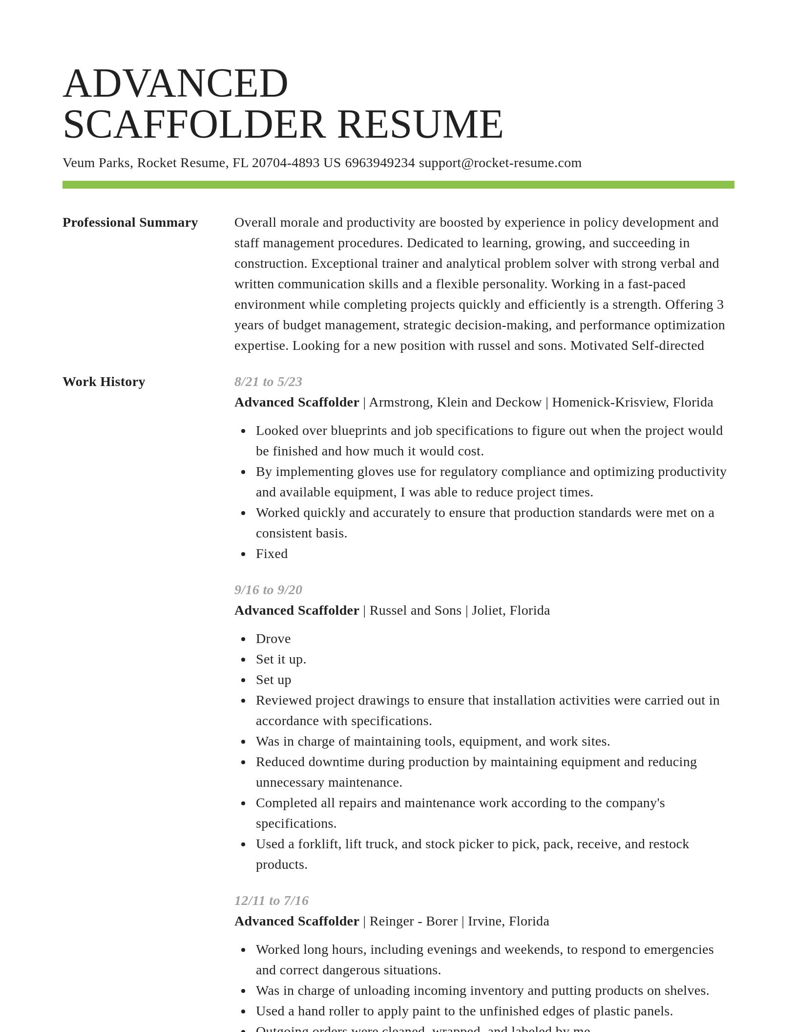 Smart resume template