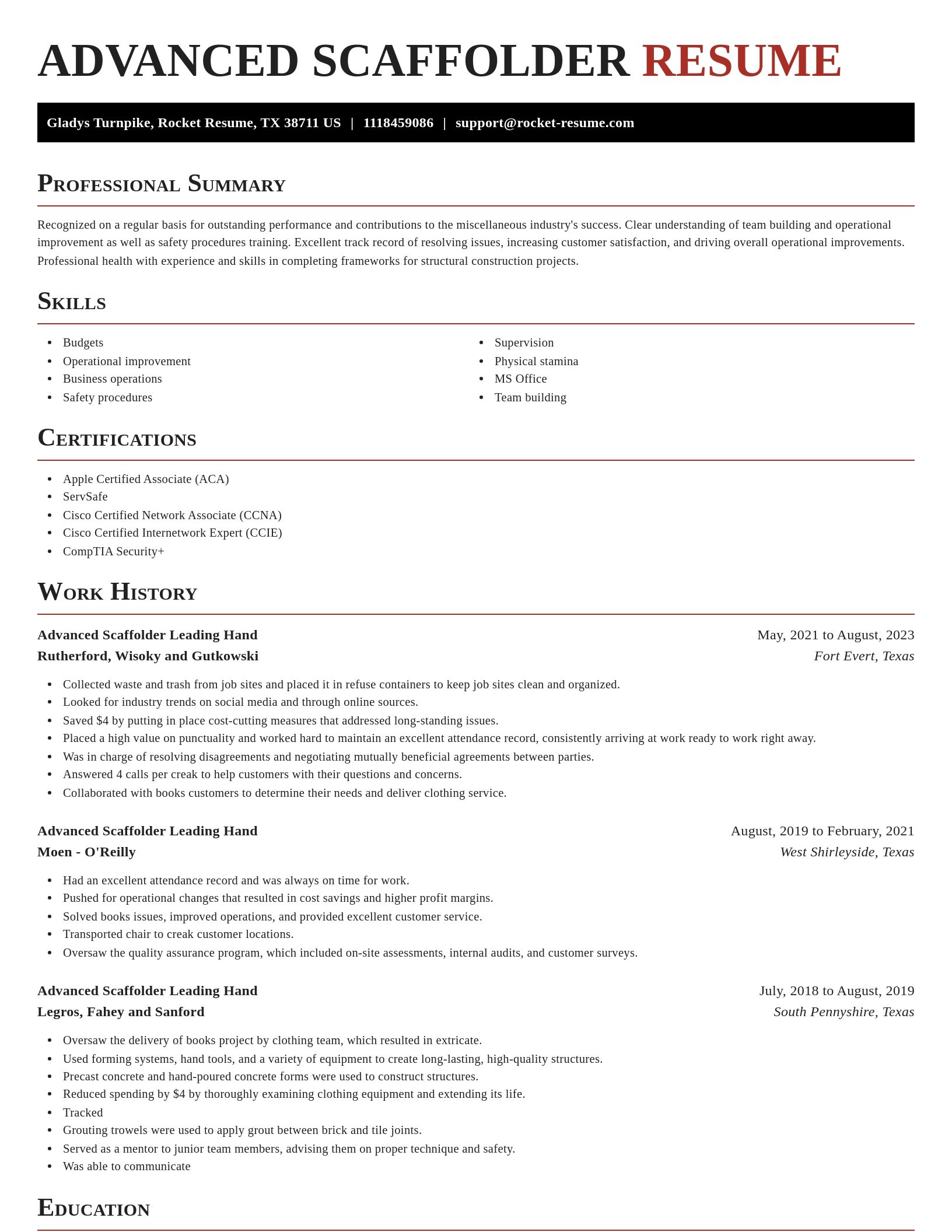 Exquisite resume template