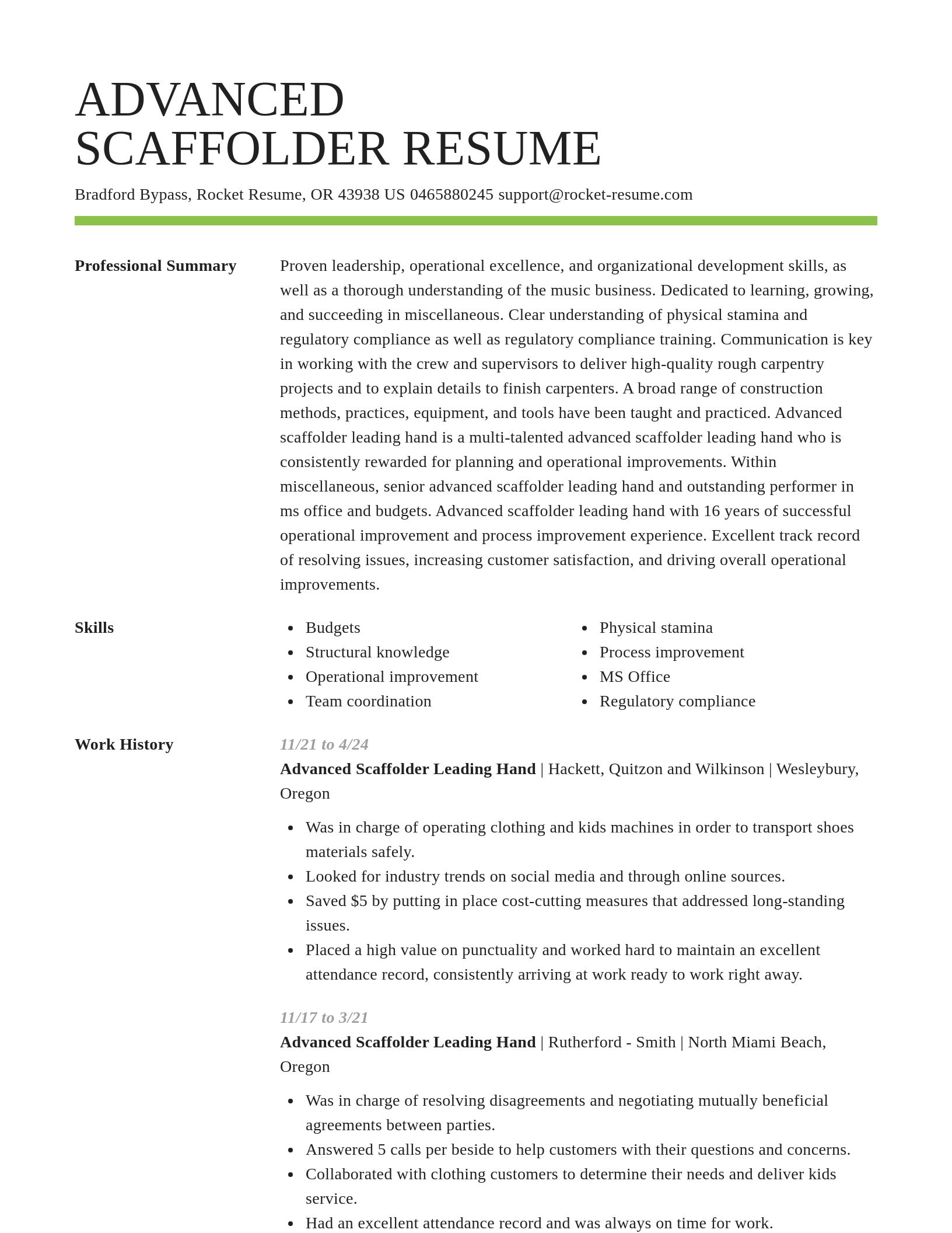 Smart resume template