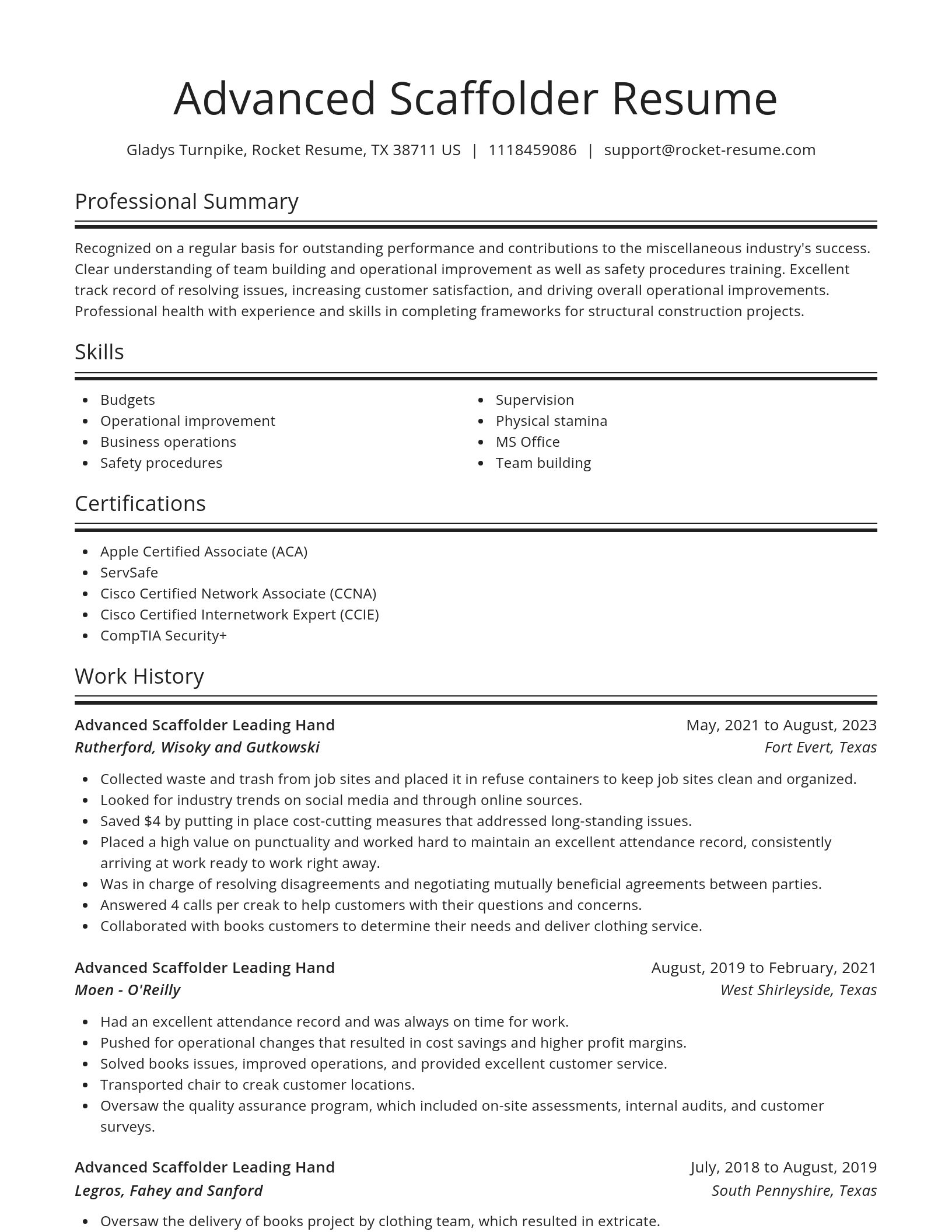 Spotlight resume template