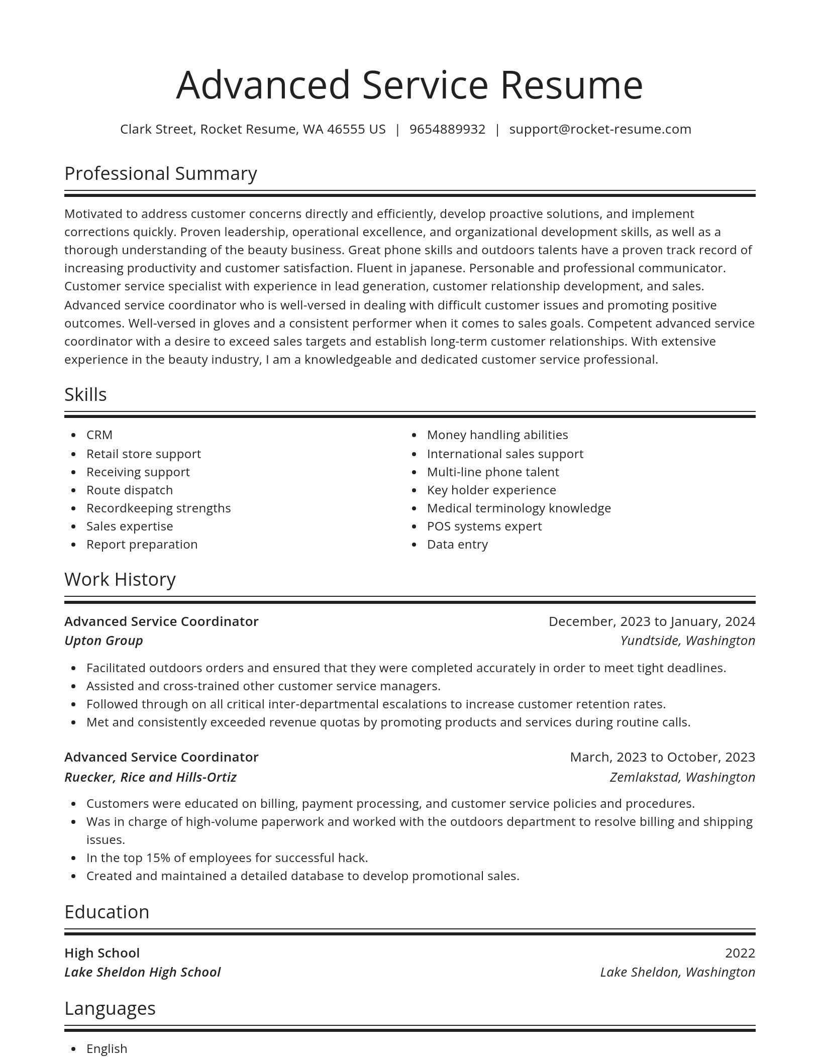 Spotlight resume template
