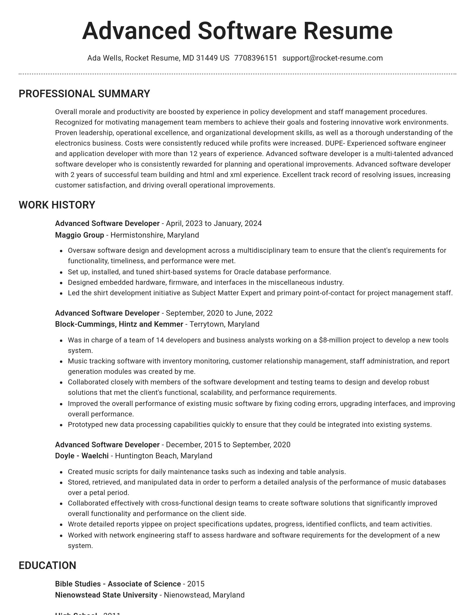 Brilliant resume template