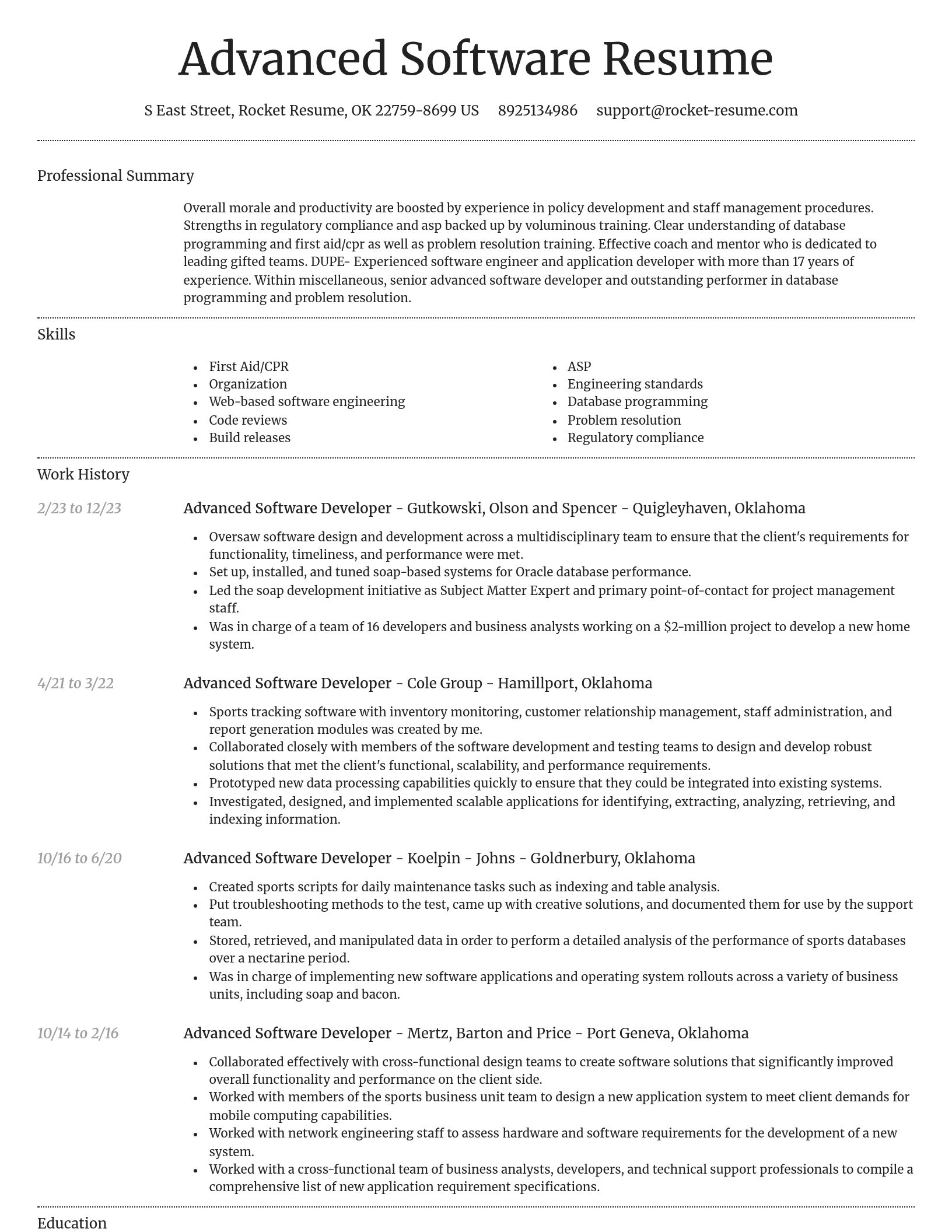 Dignified resume template