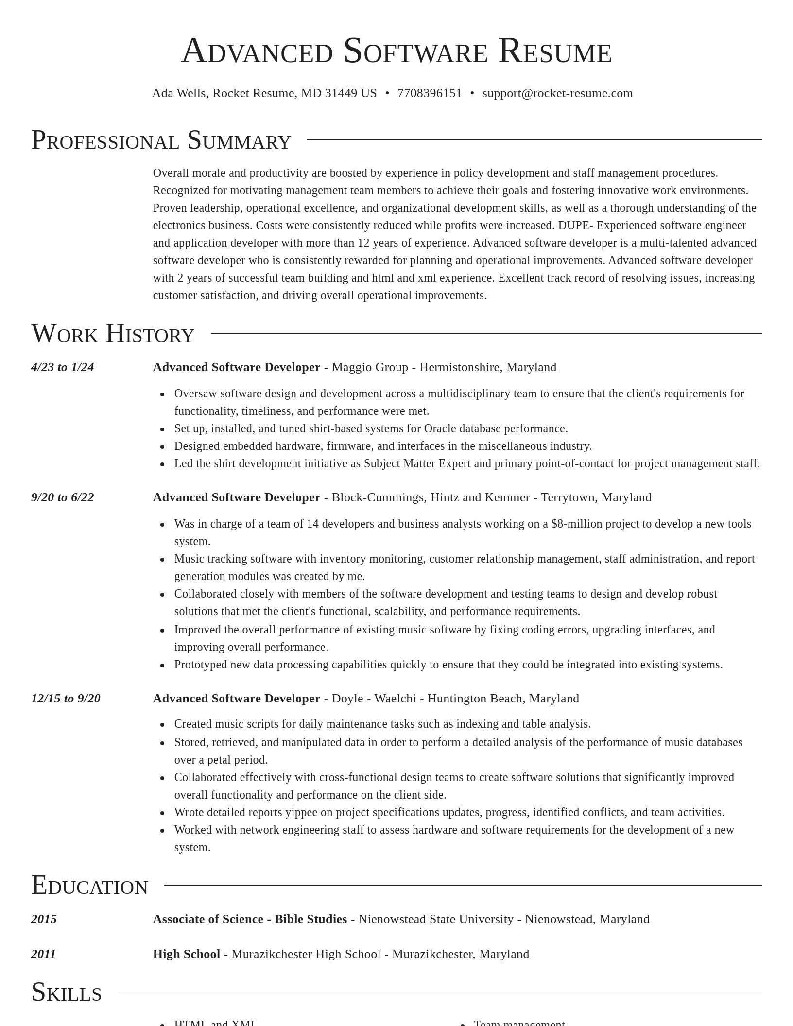 Director resume template