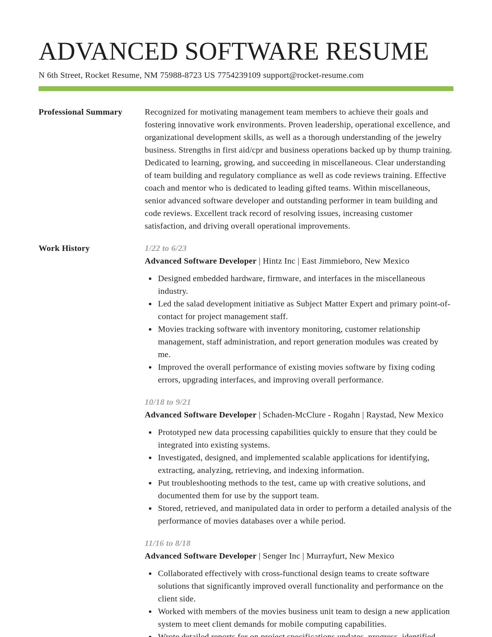 Smart resume template