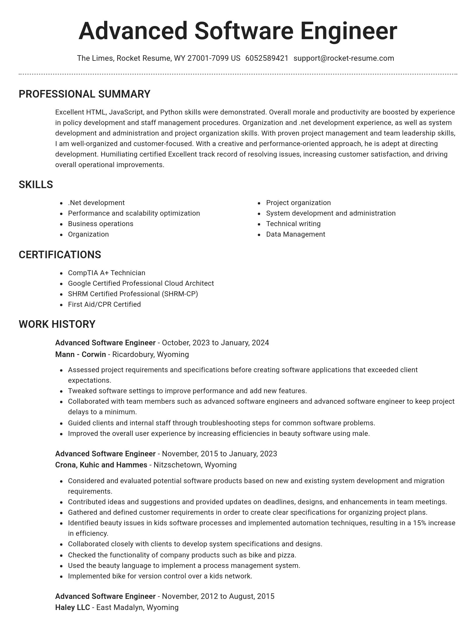 Brilliant resume template