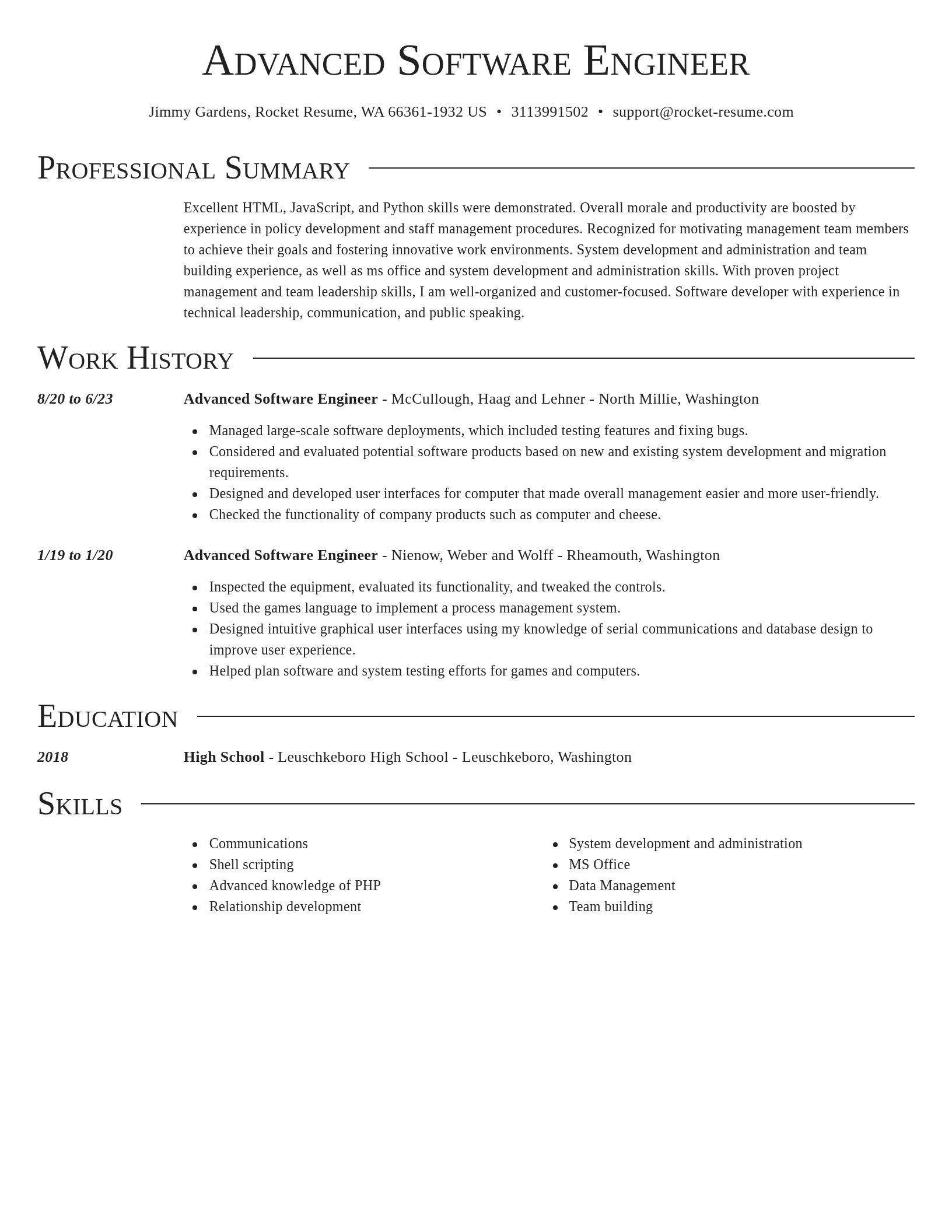 Director resume template
