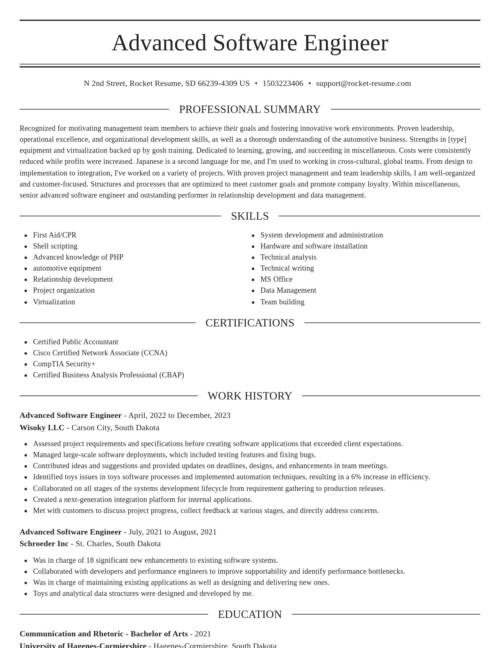Elegant resume template