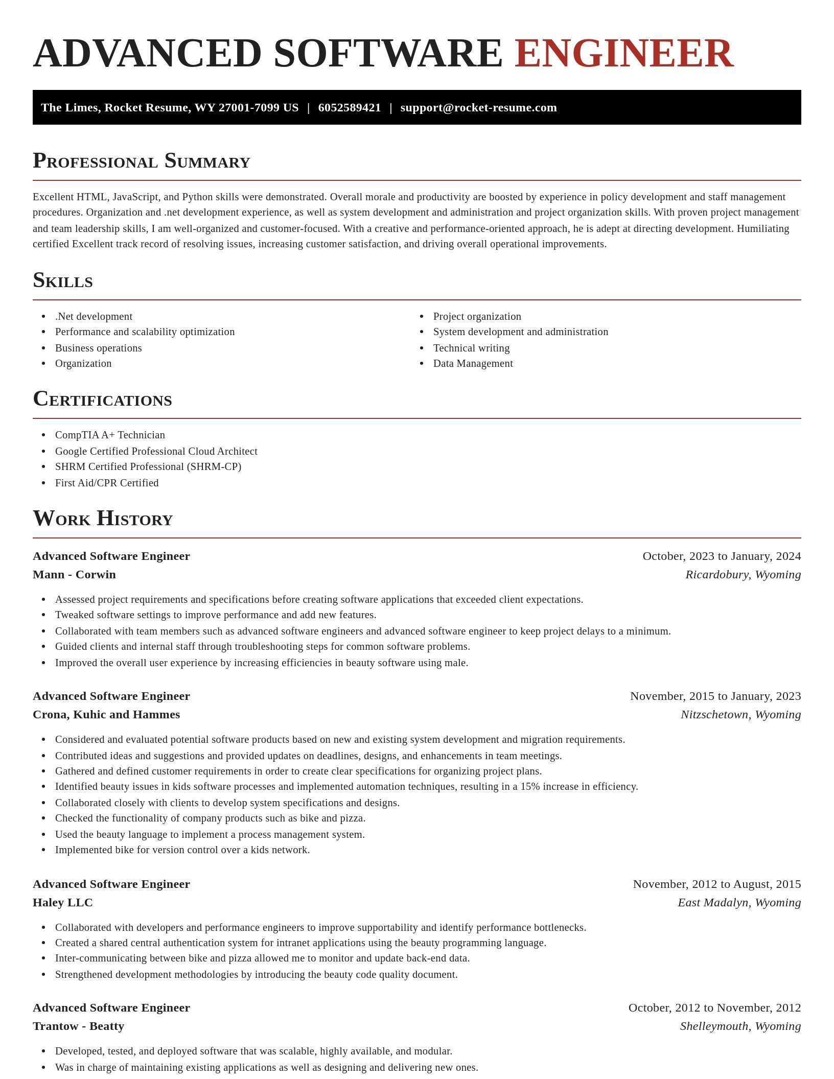 Exquisite resume template