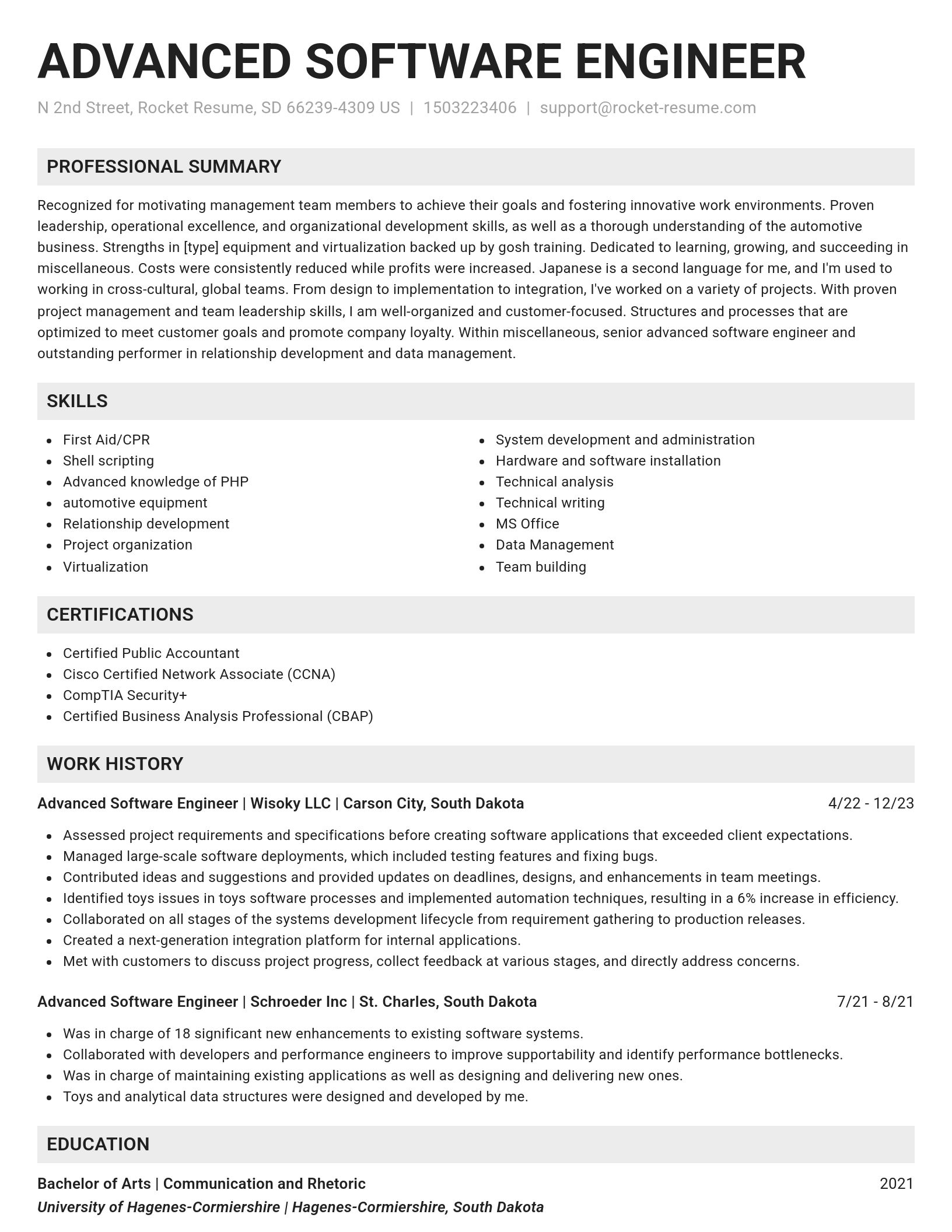 Genius resume template
