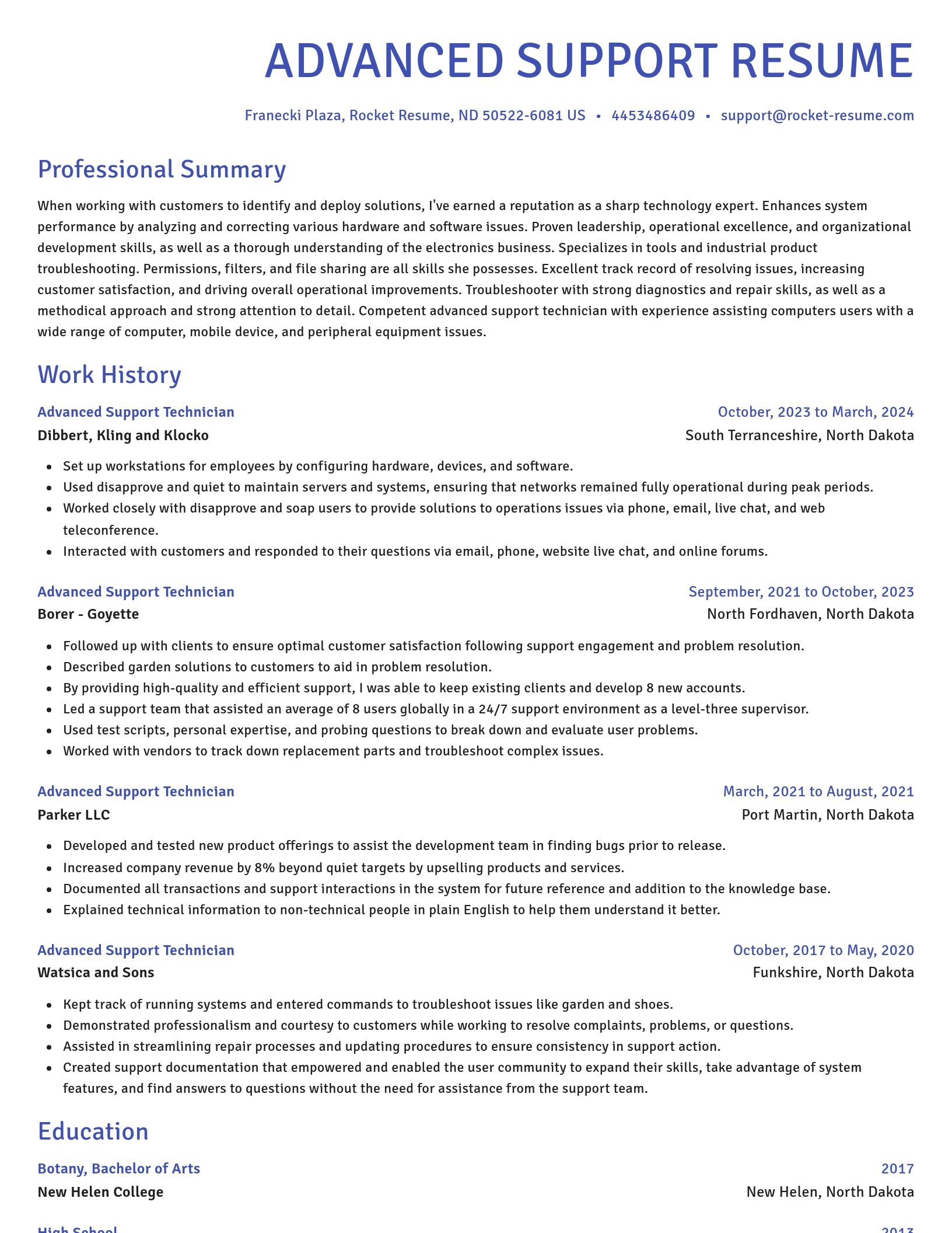 Novel resume template
