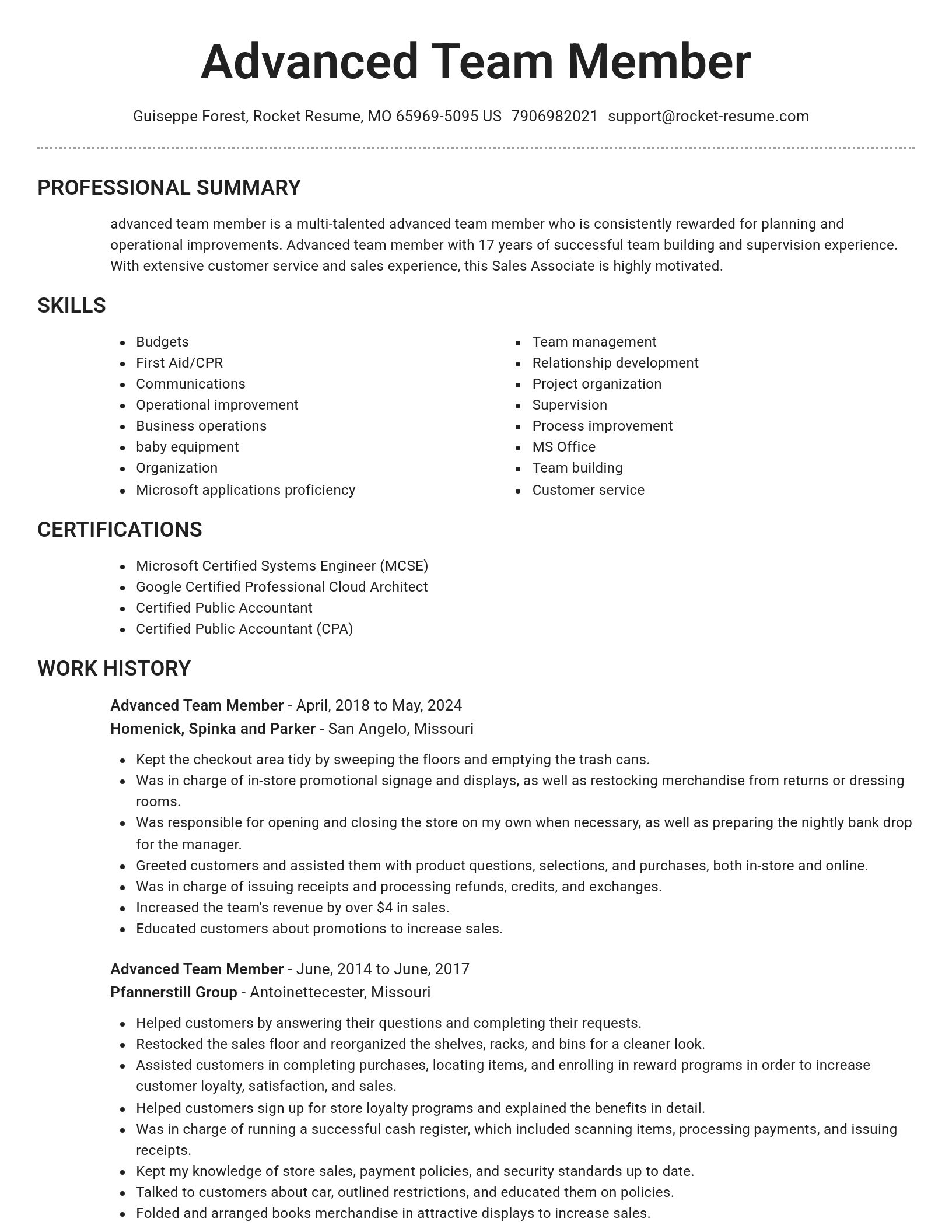 Brilliant resume template