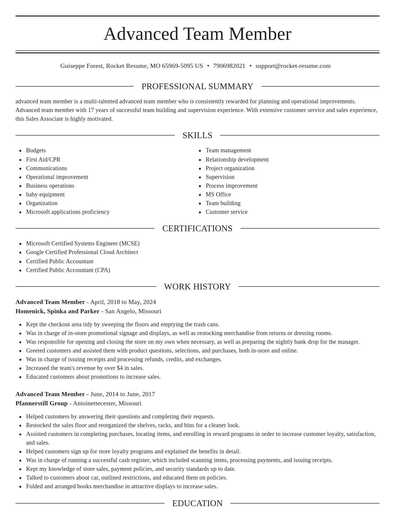 Elegant resume template