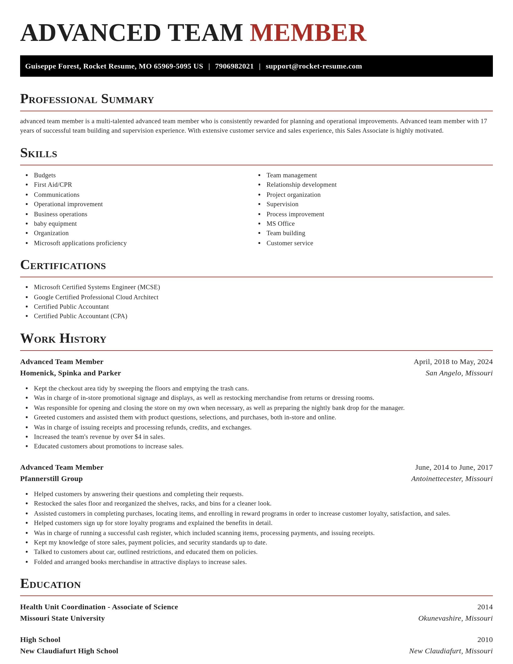 Exquisite resume template