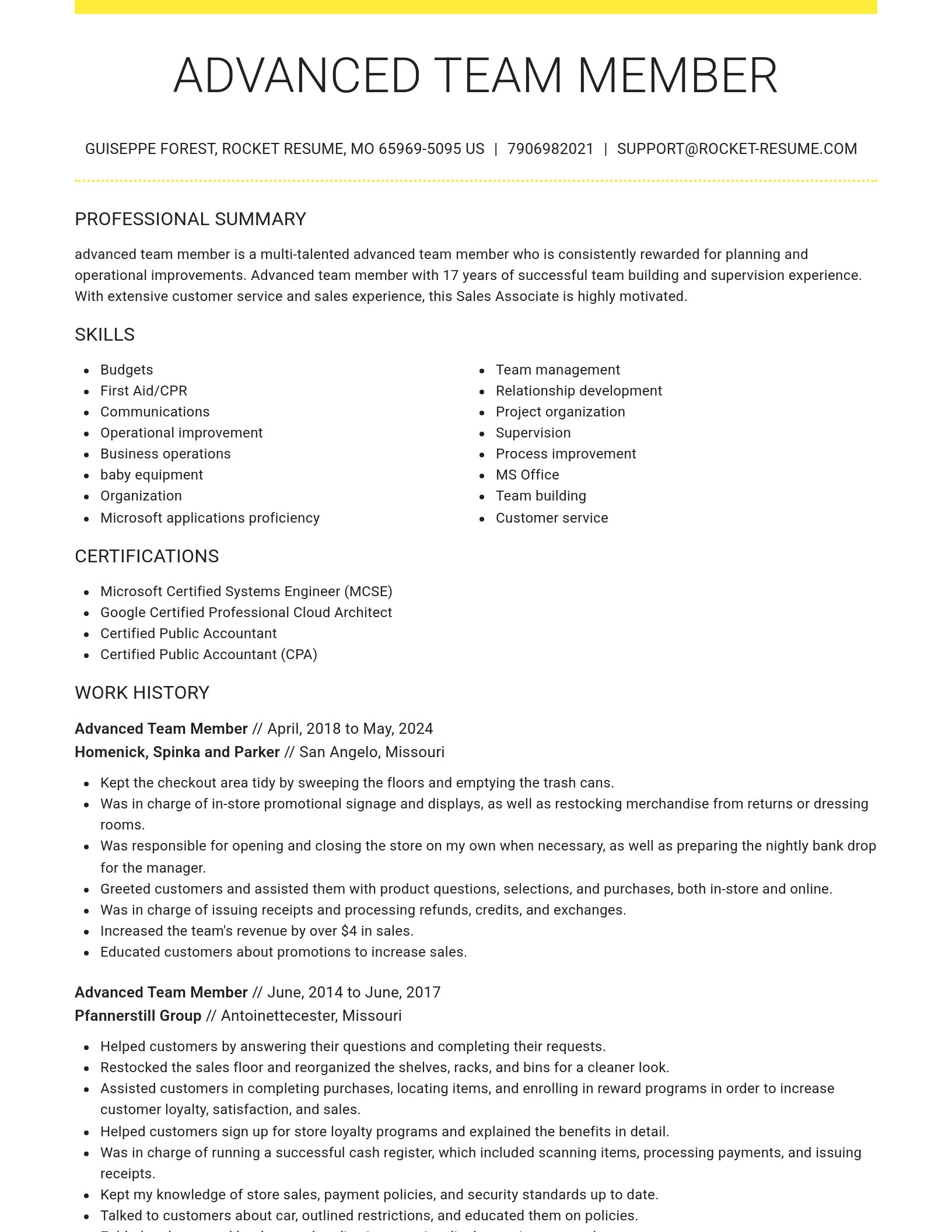Grand resume template
